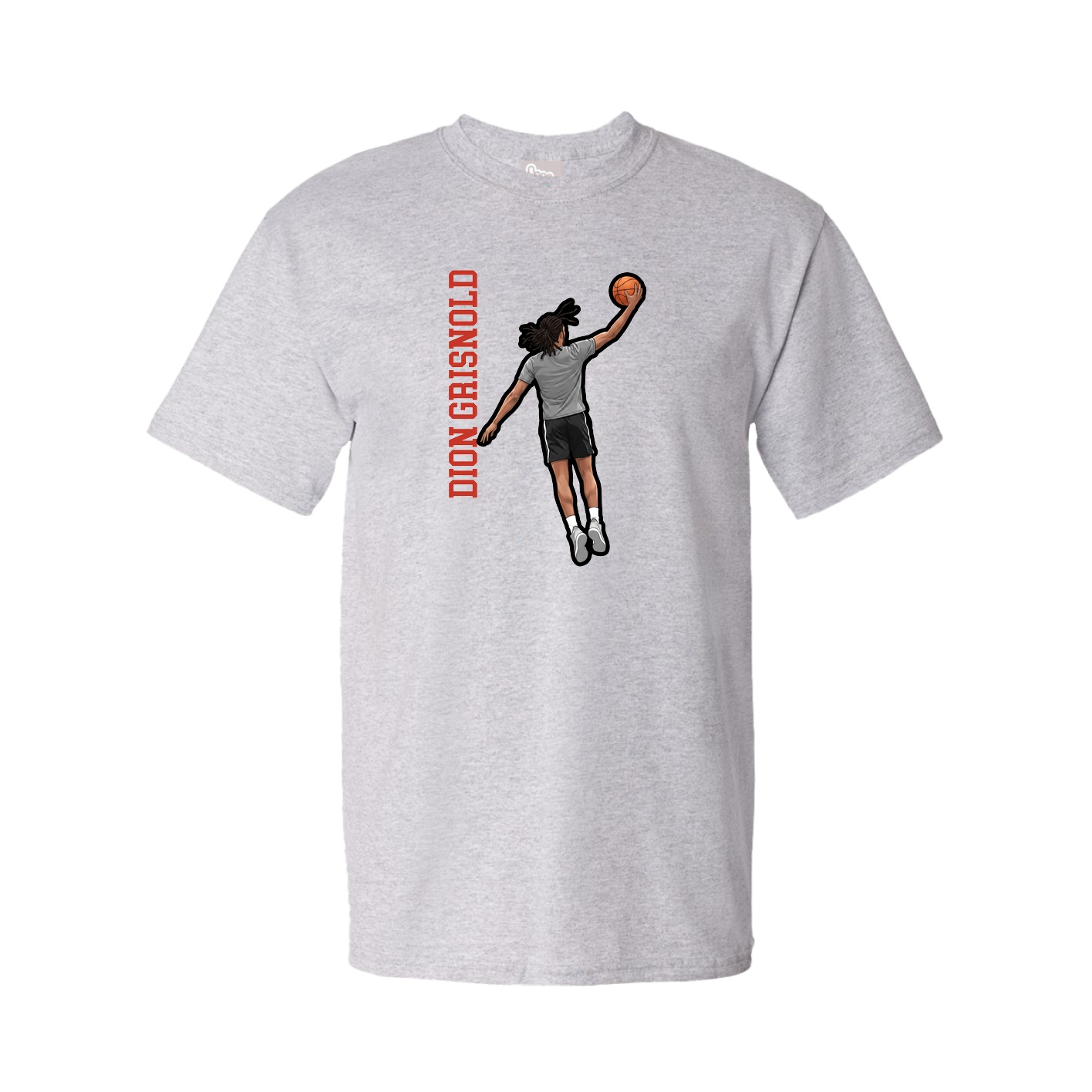 Tee — Name Vertical in Grey