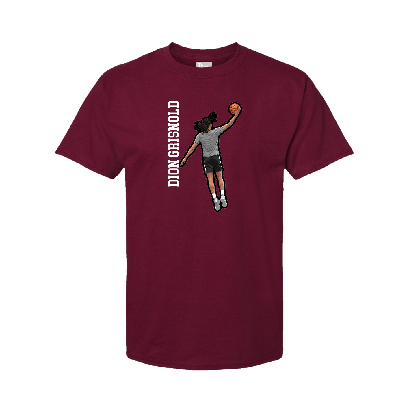 Youth Tee — Name Vertical in Cardinal