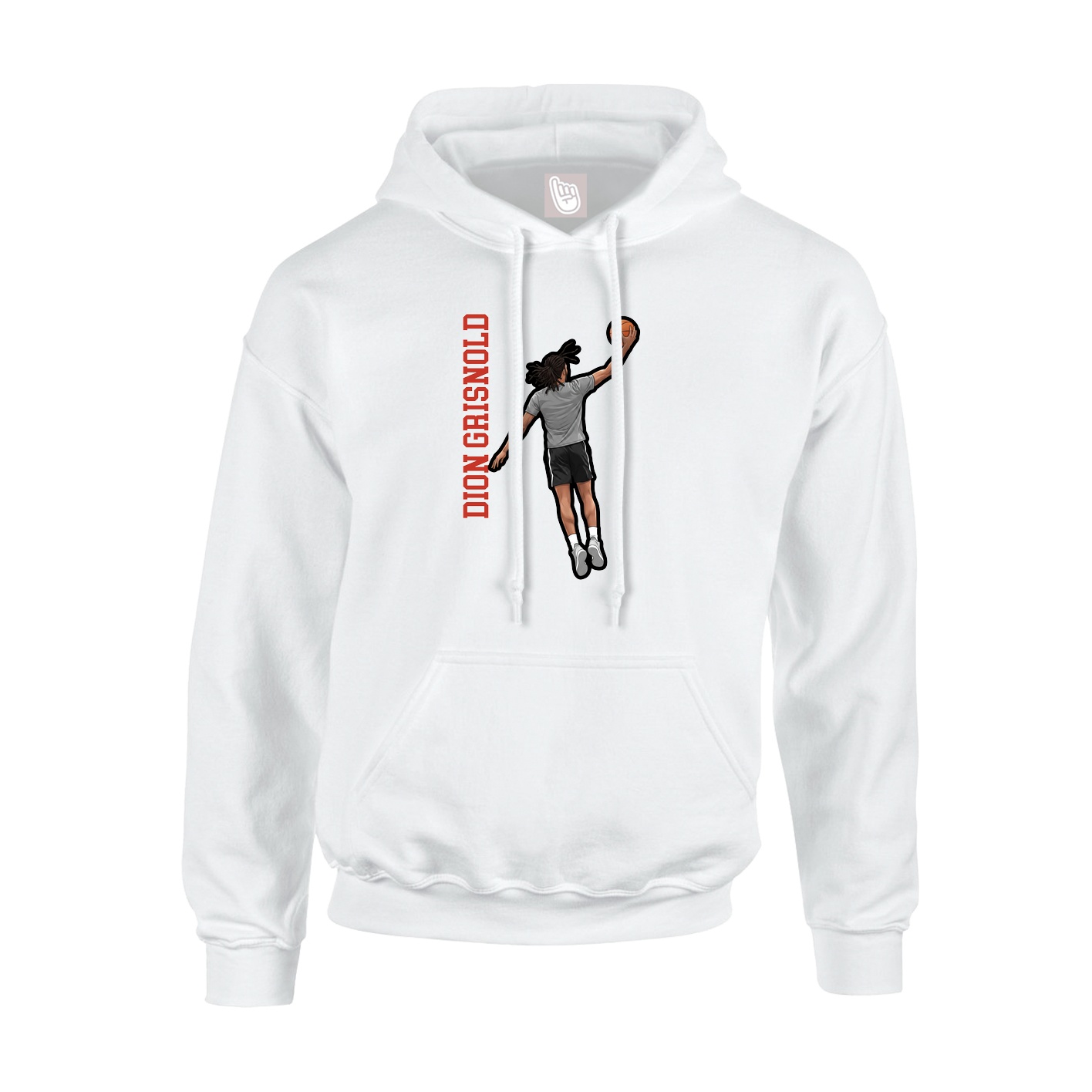 Youth Hoodie — Name Vertical in White