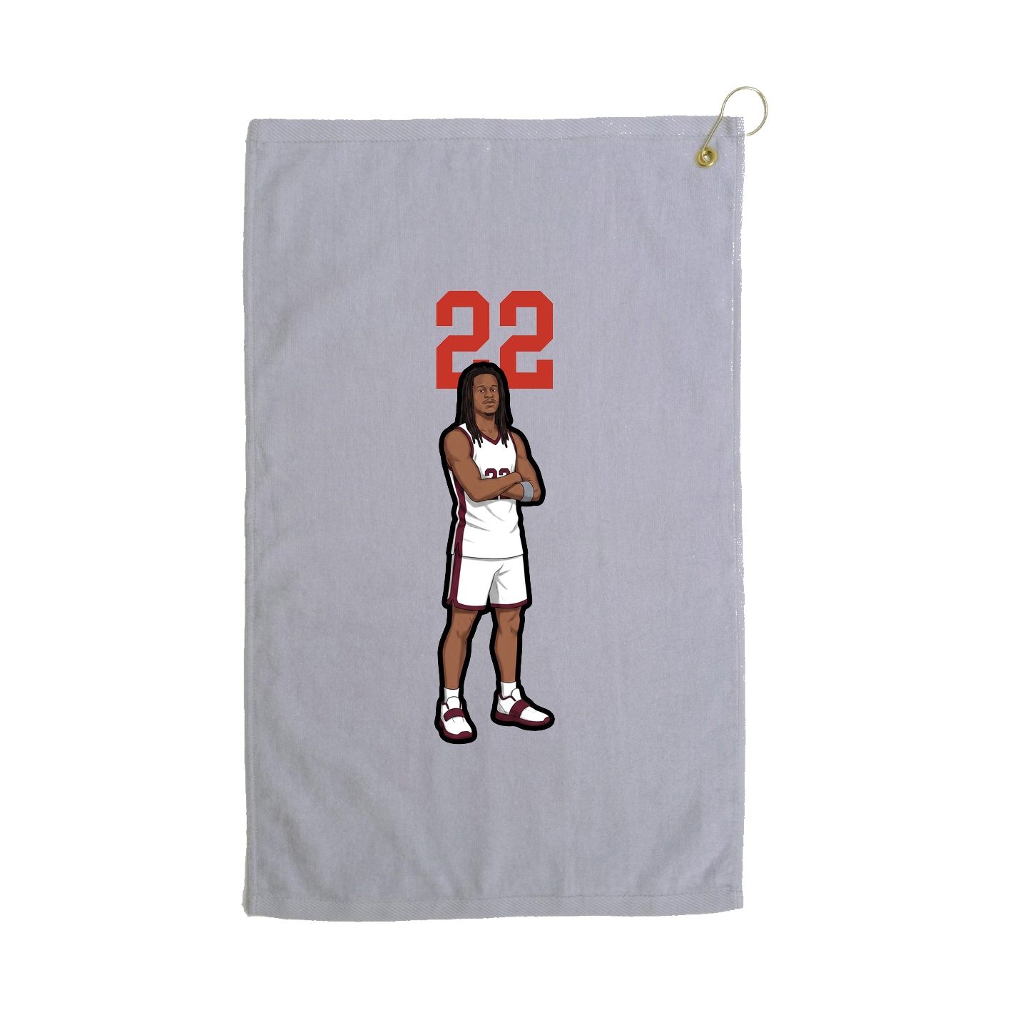 Golf Towel — Number Top in Grey