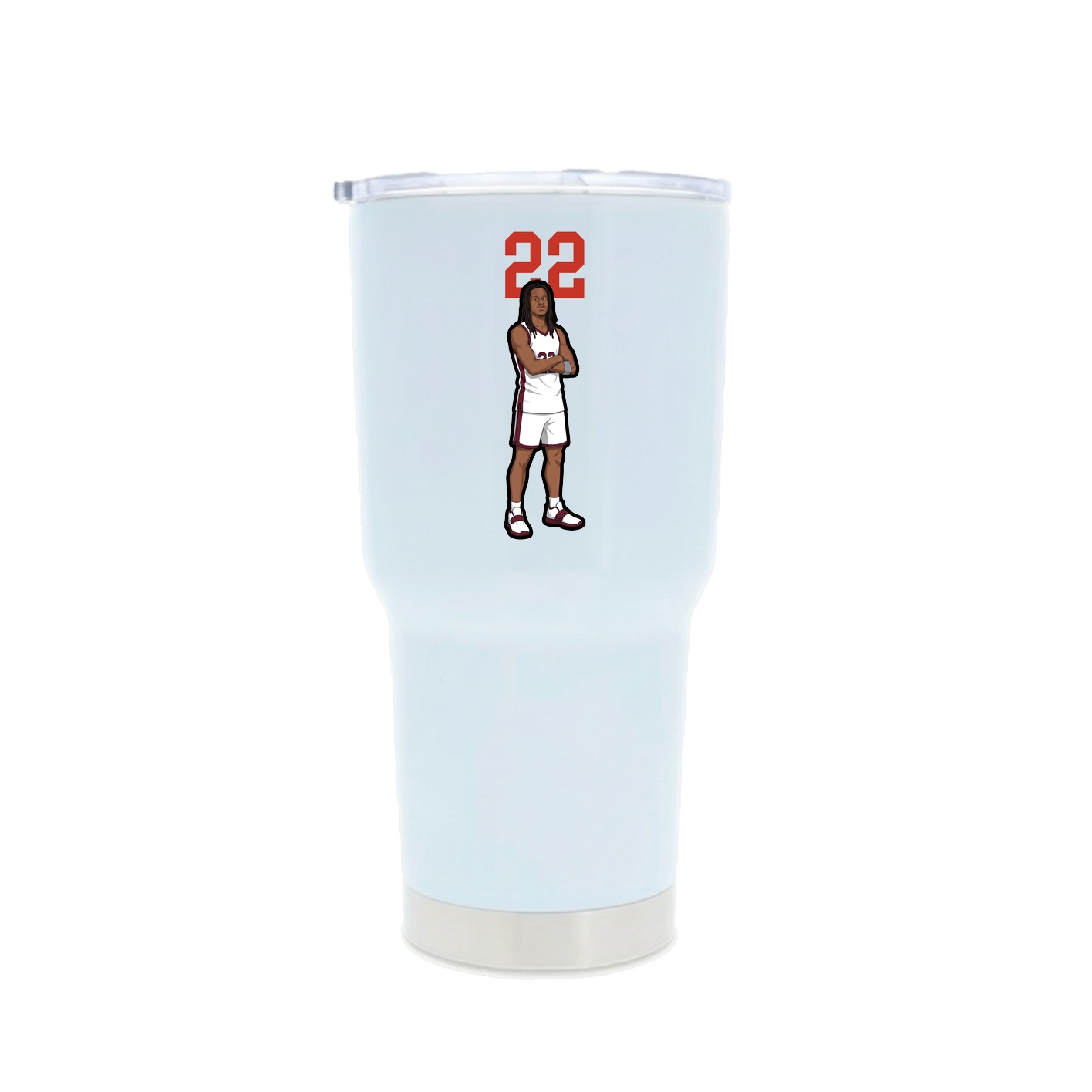 30oz Stainless Steel Tumbler — Number Top in White