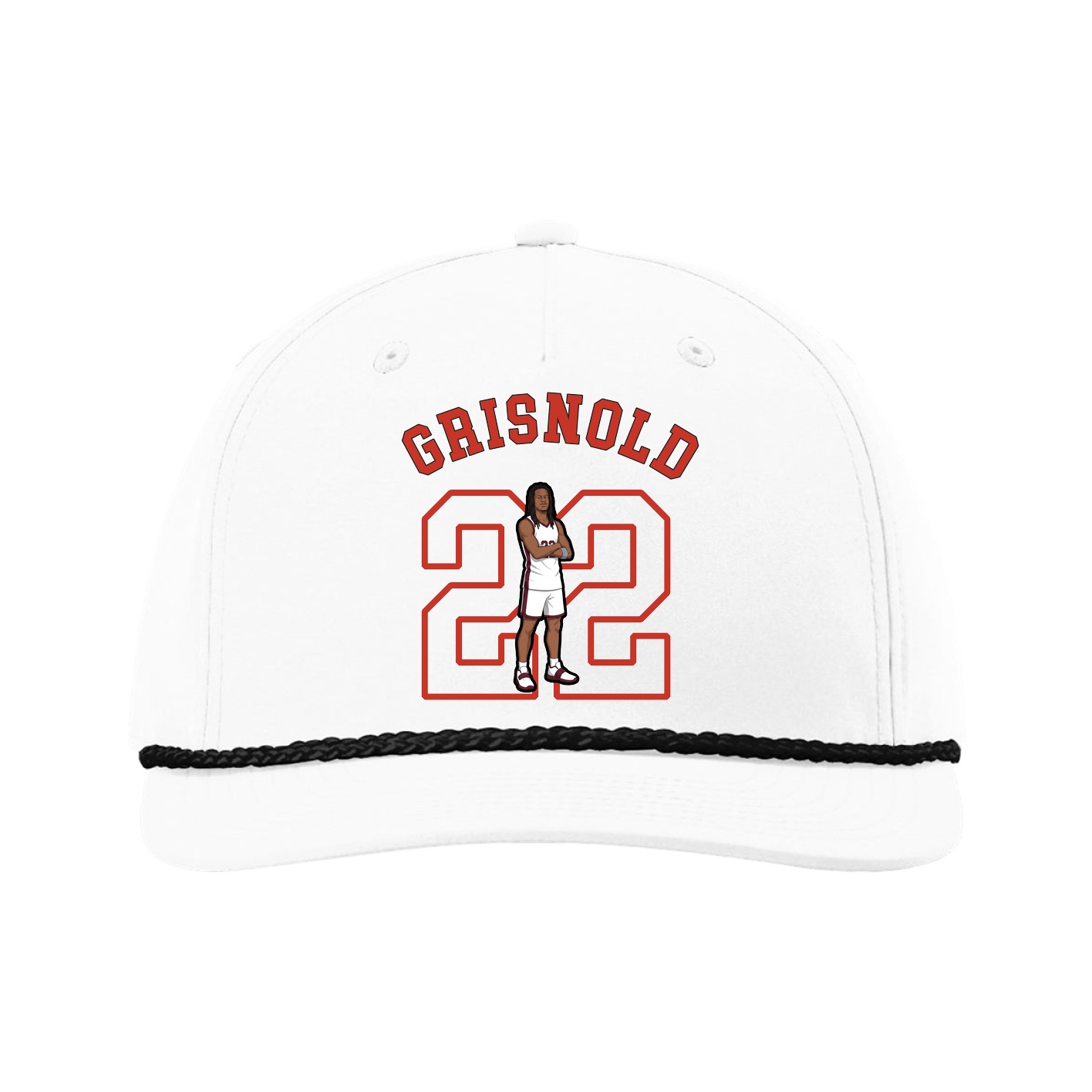 Five-Panel Classic Rope Cap — Shirsey Arch in White