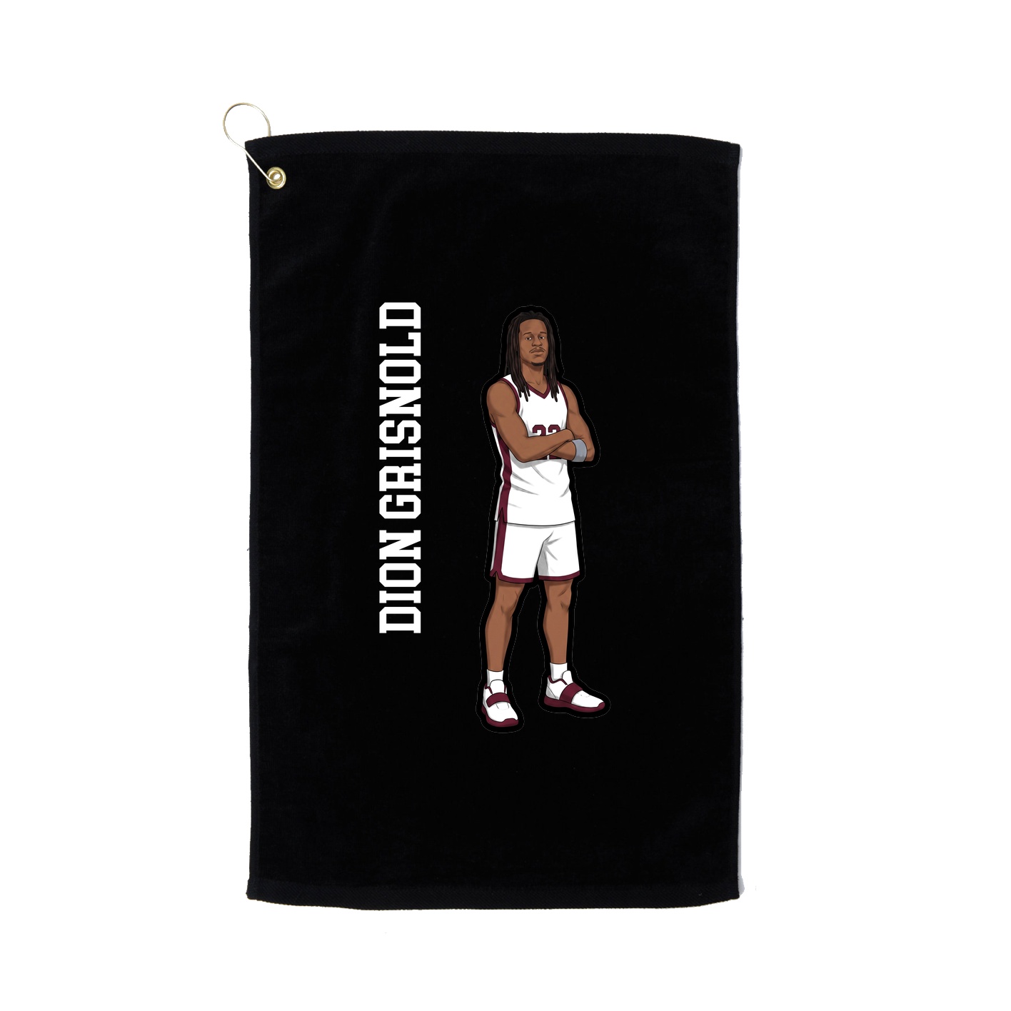 Golf Towel — Name Vertical in Black