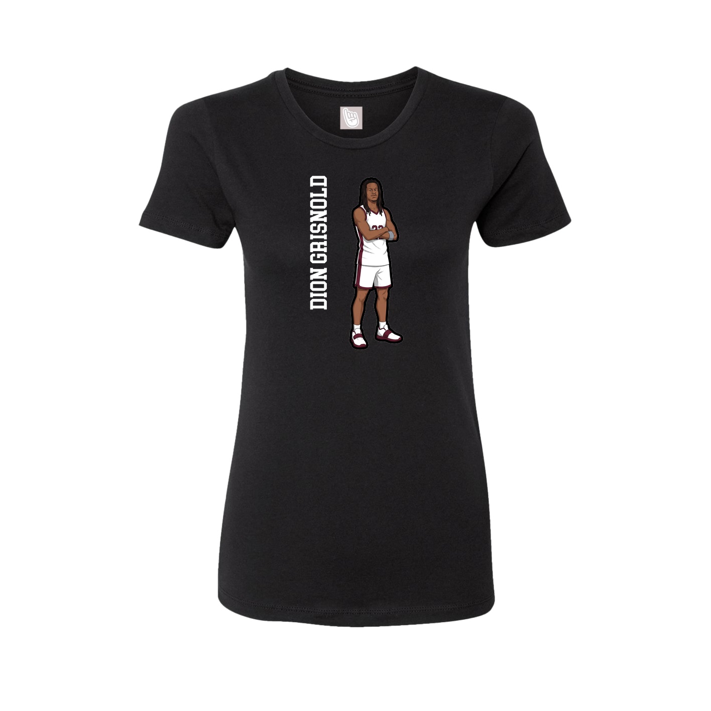 Fitted Women's Tee — Name Vertical in Black