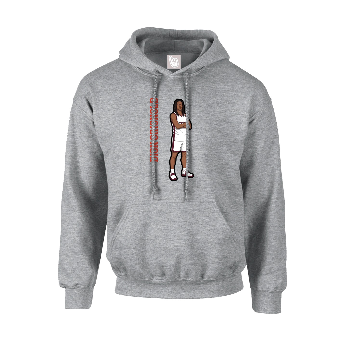Youth Hoodie — Name Vertical in Grey
