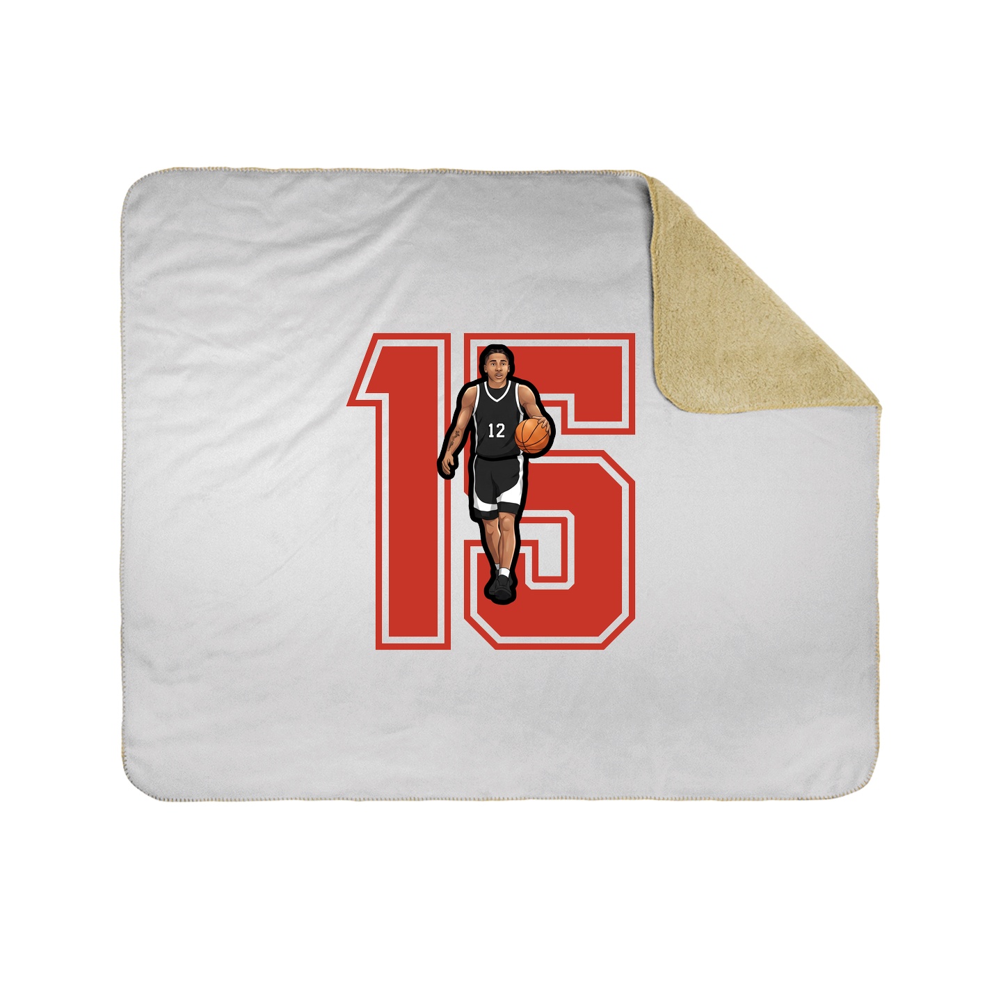 Throw Blanket — Number in White