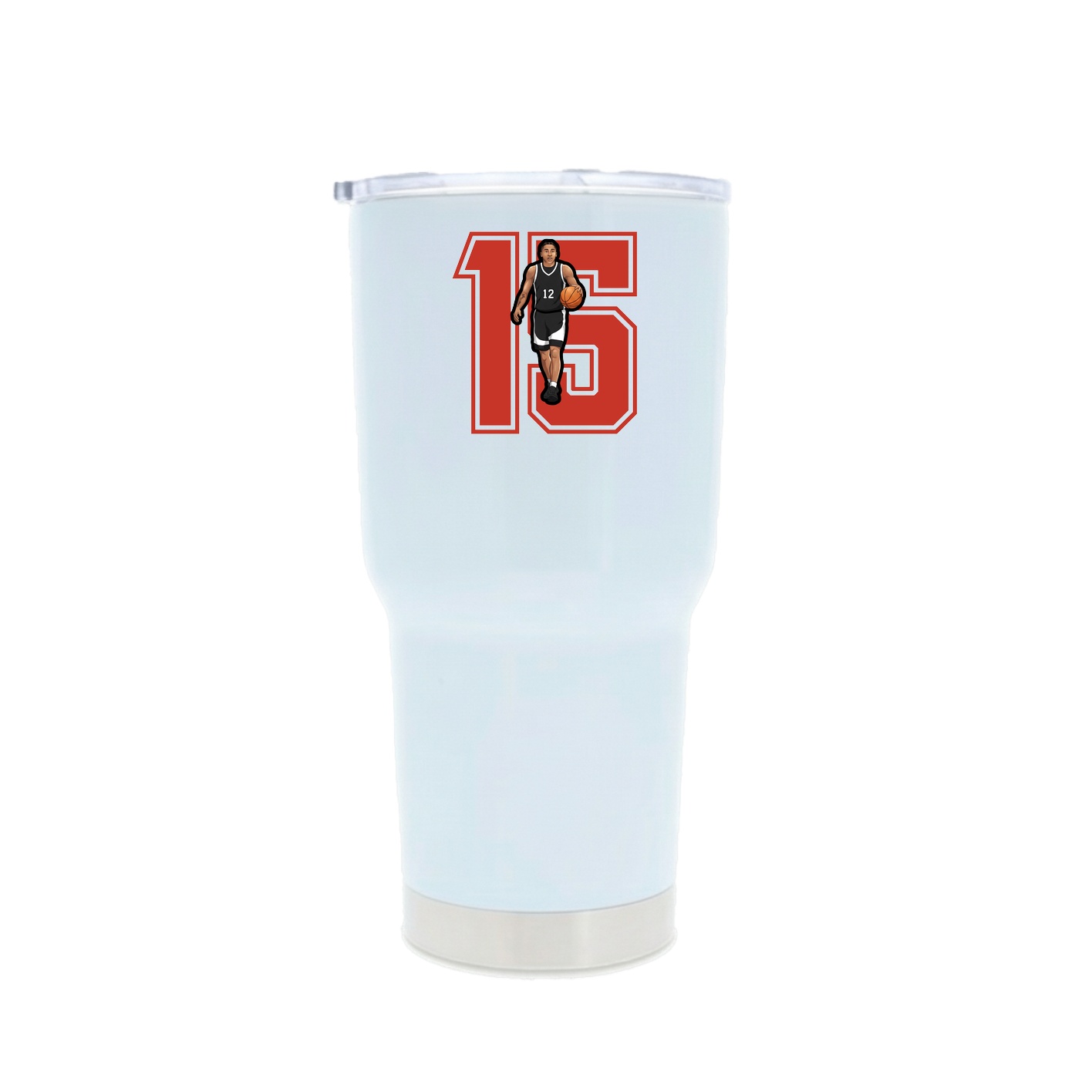30oz Stainless Steel Tumbler — Number in White