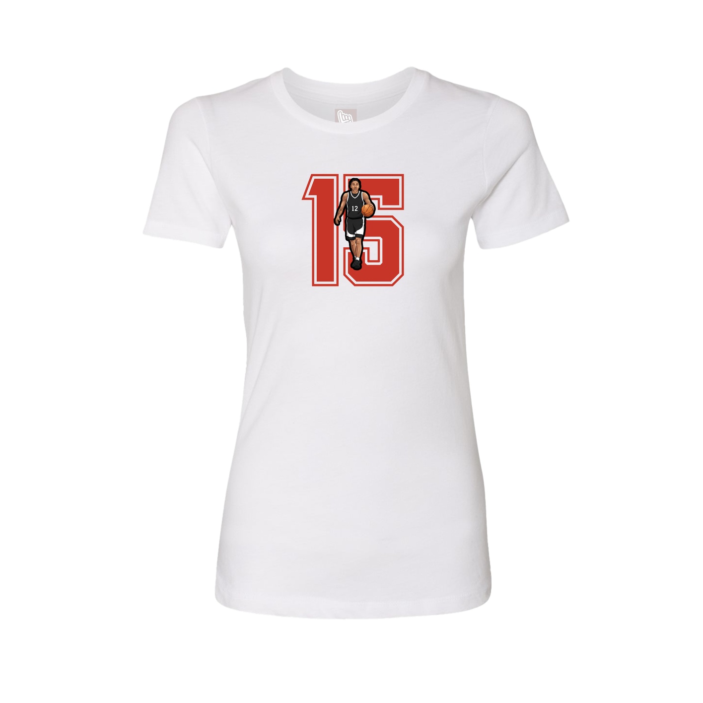 Fitted Women's Tee — Number in White