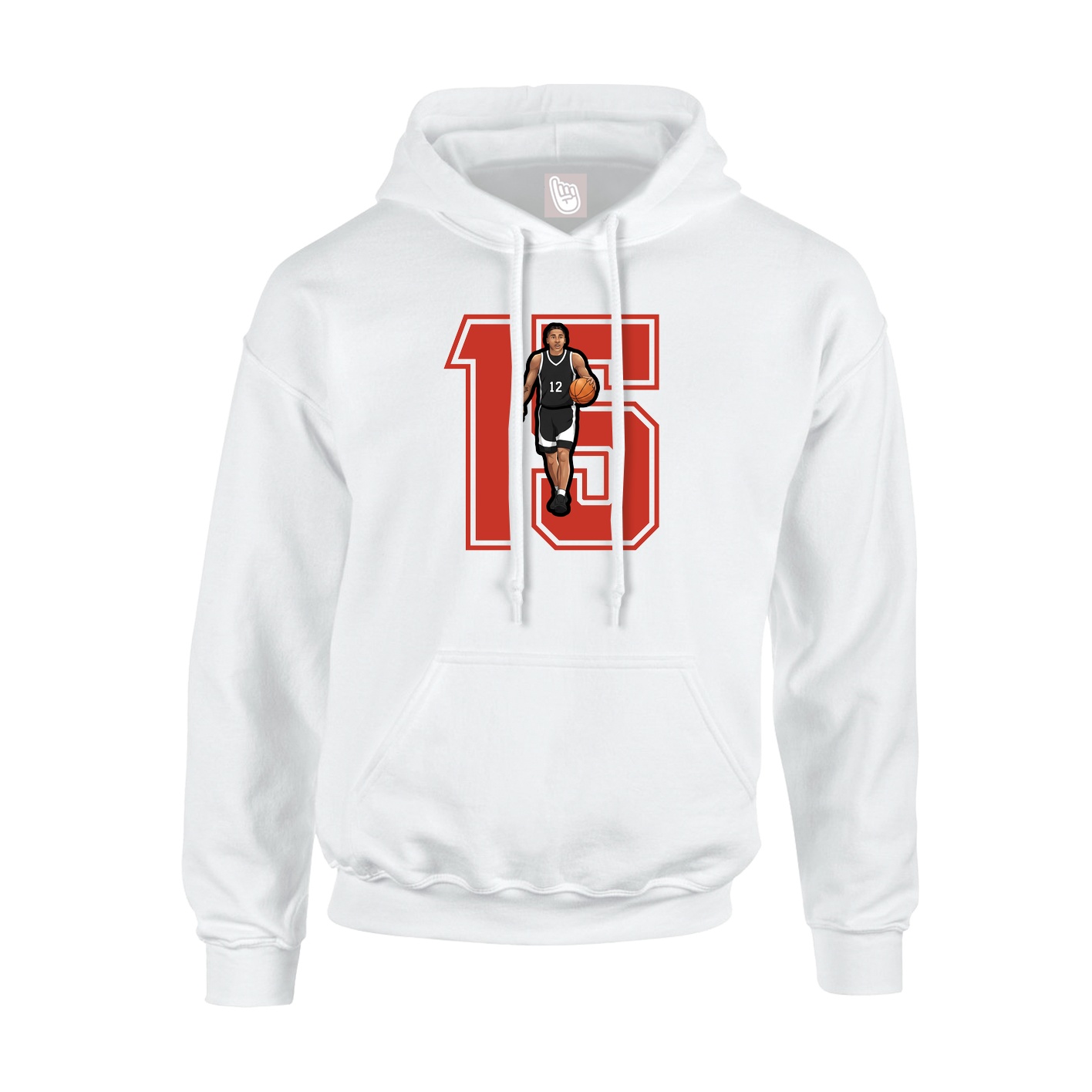 Youth Hoodie — Number in White