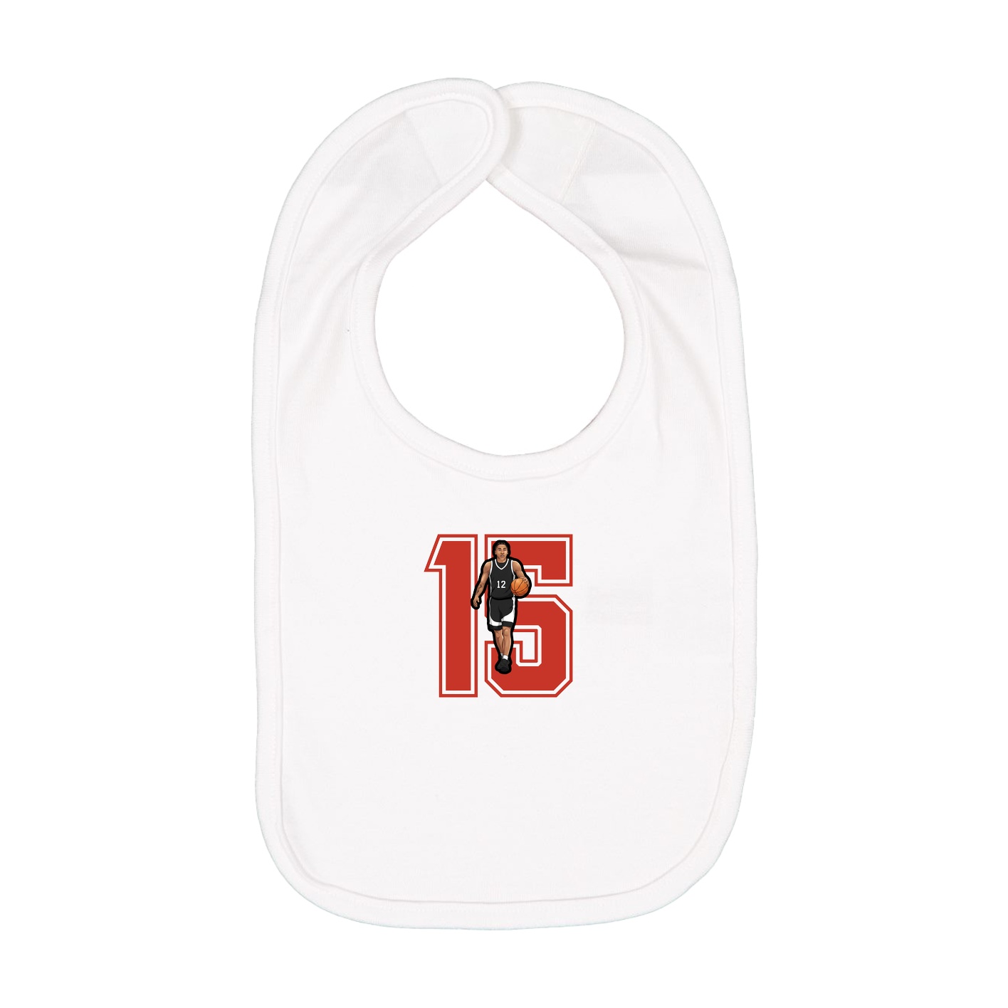 Infant Bib — Number in White