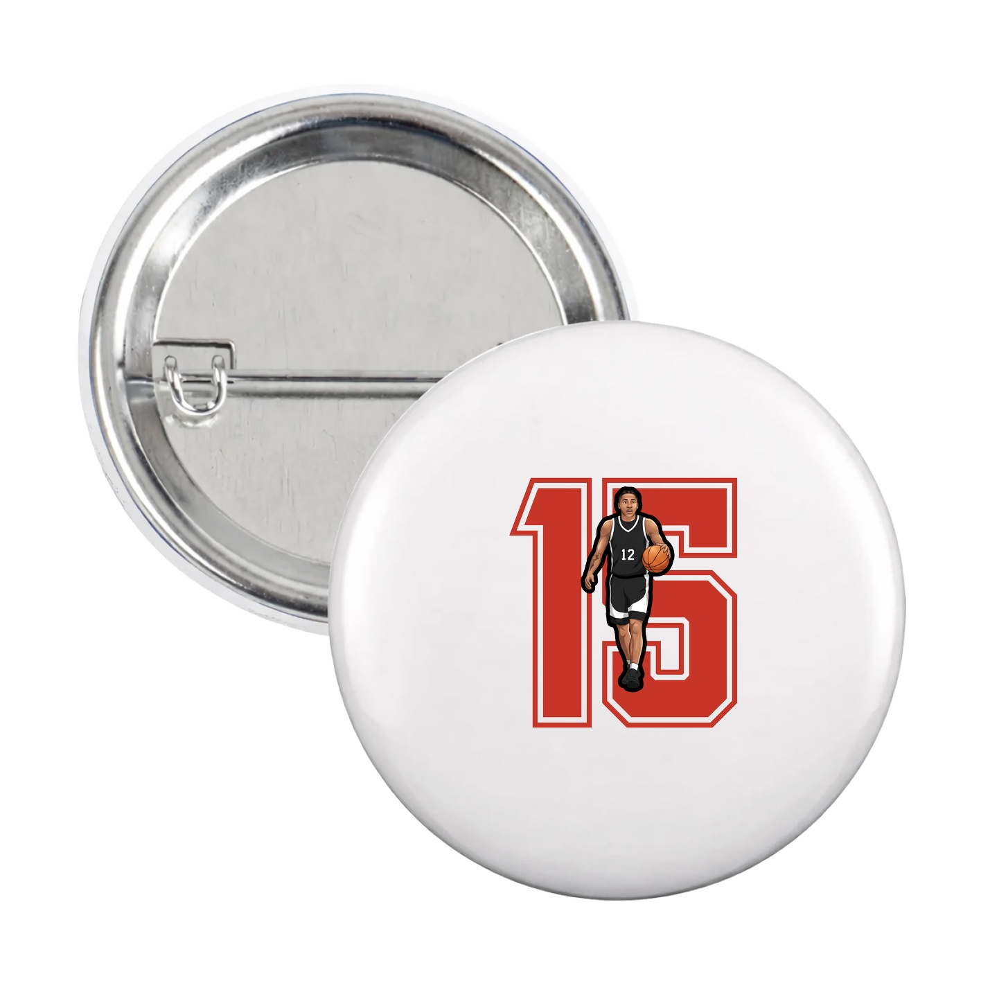 Game Day Button — Number in White