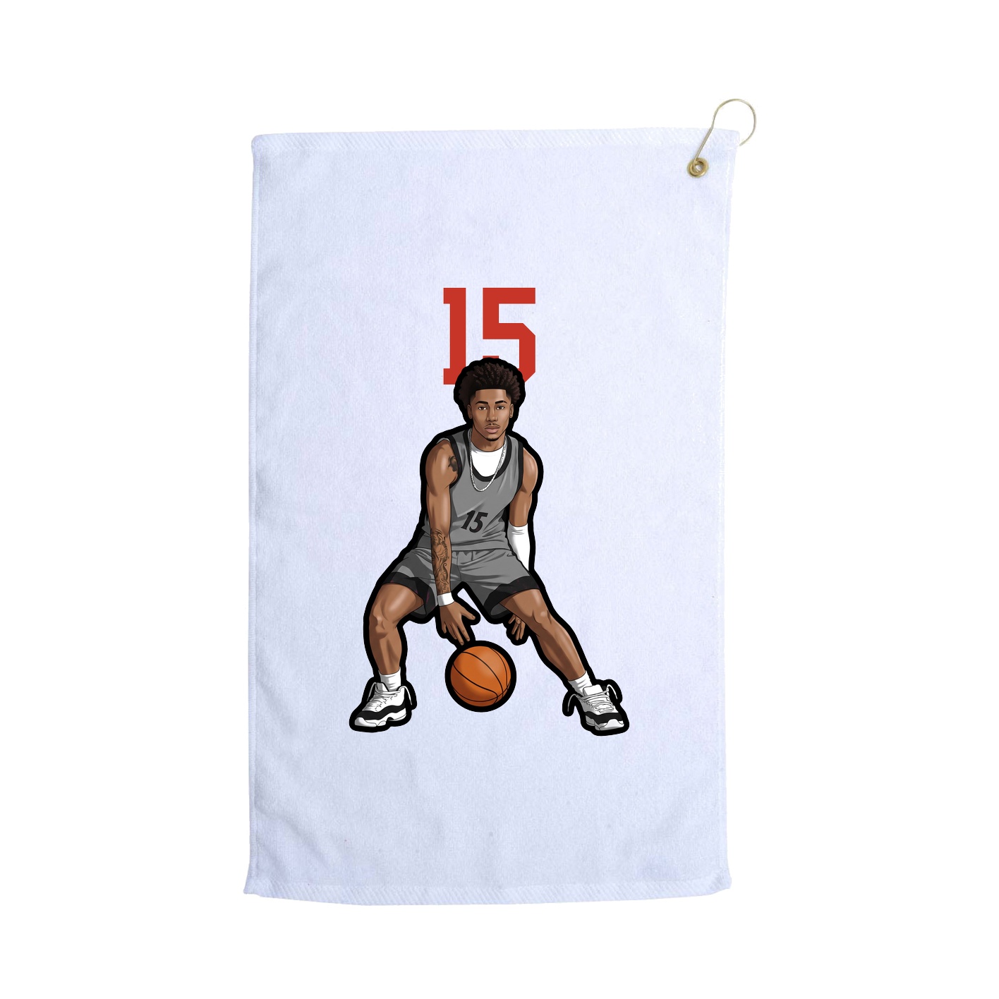 Golf Towel — Number Top in White