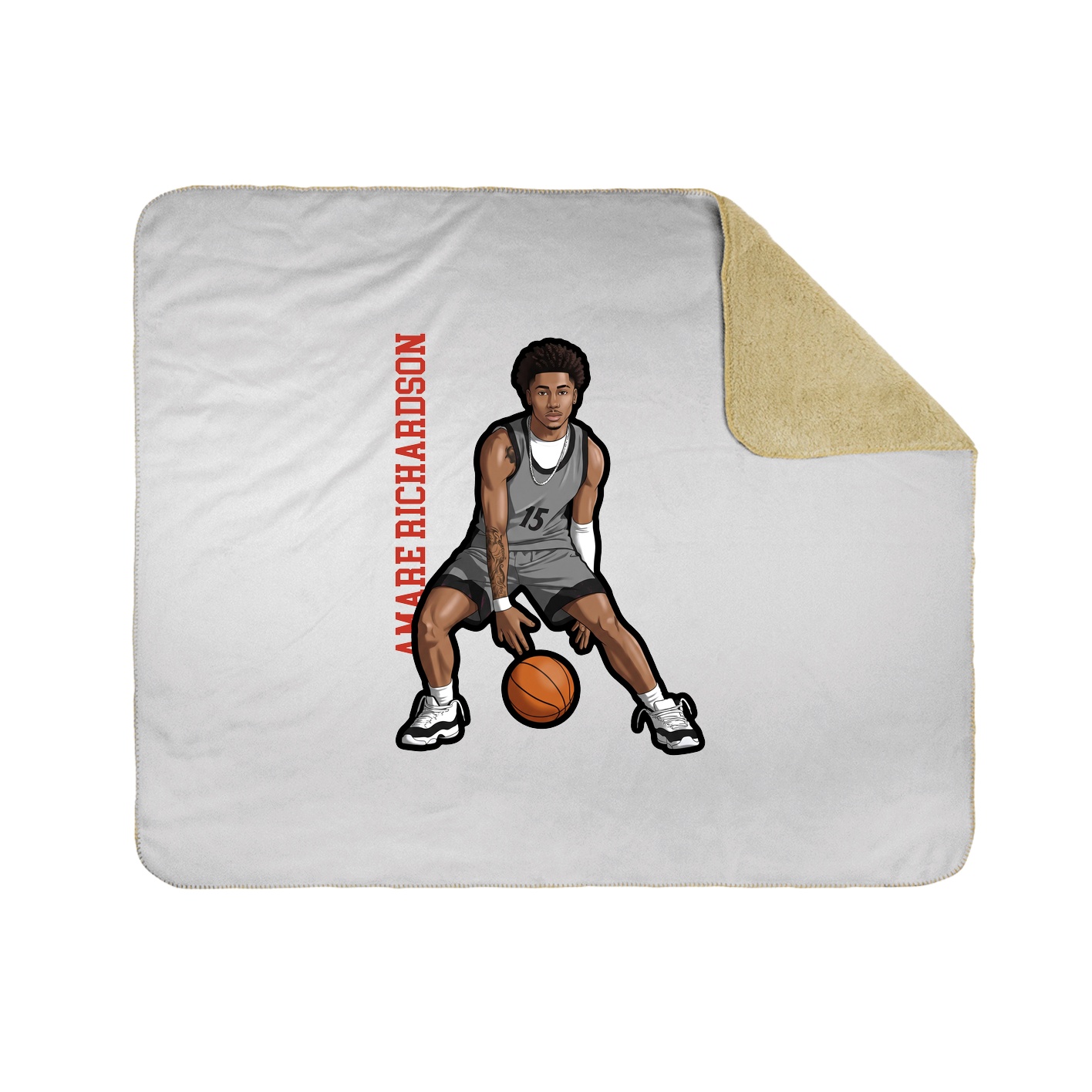 Throw Blanket — Name Vertical in White