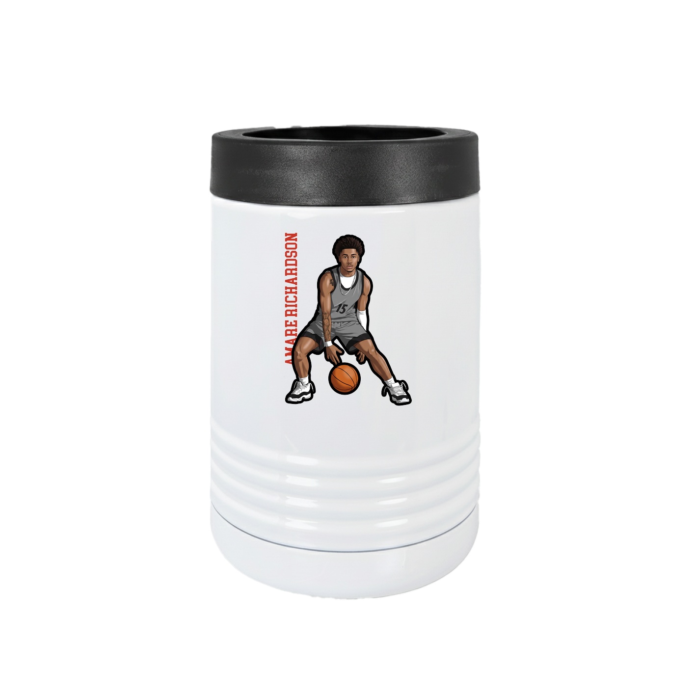 Beverage Holder — Name Vertical in White