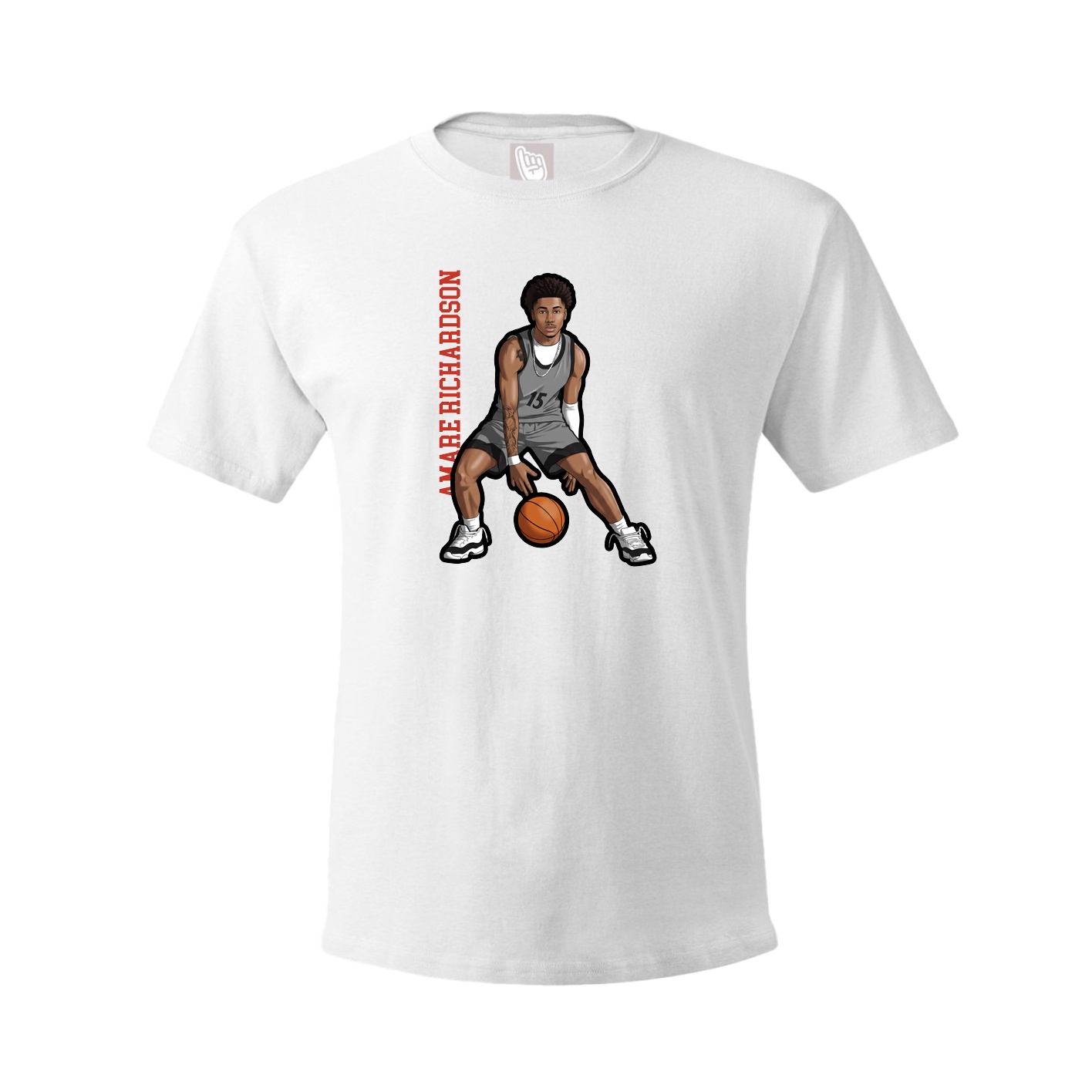 Tee — Name Vertical in White