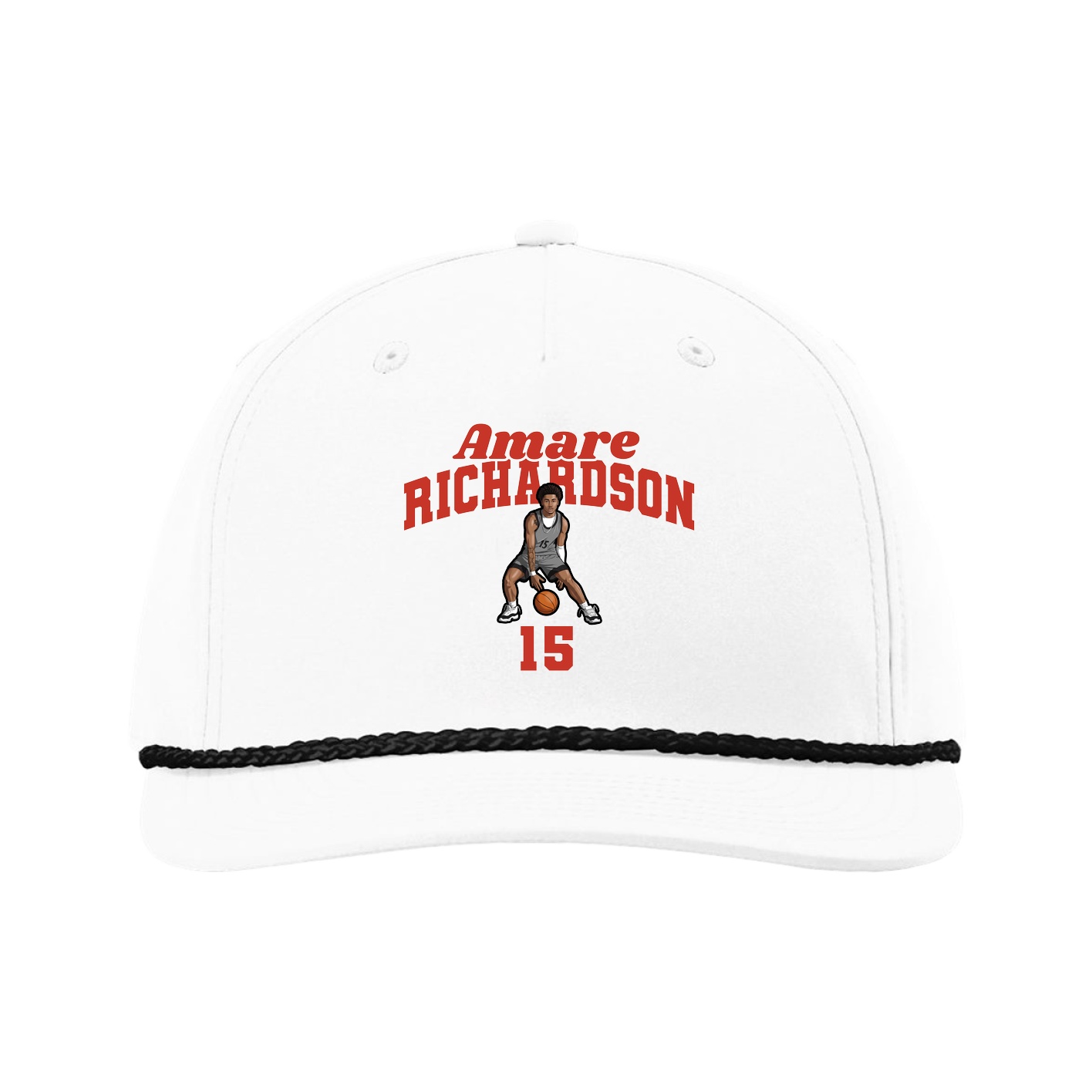 Five-Panel Classic Rope Cap — Signature Arch in White
