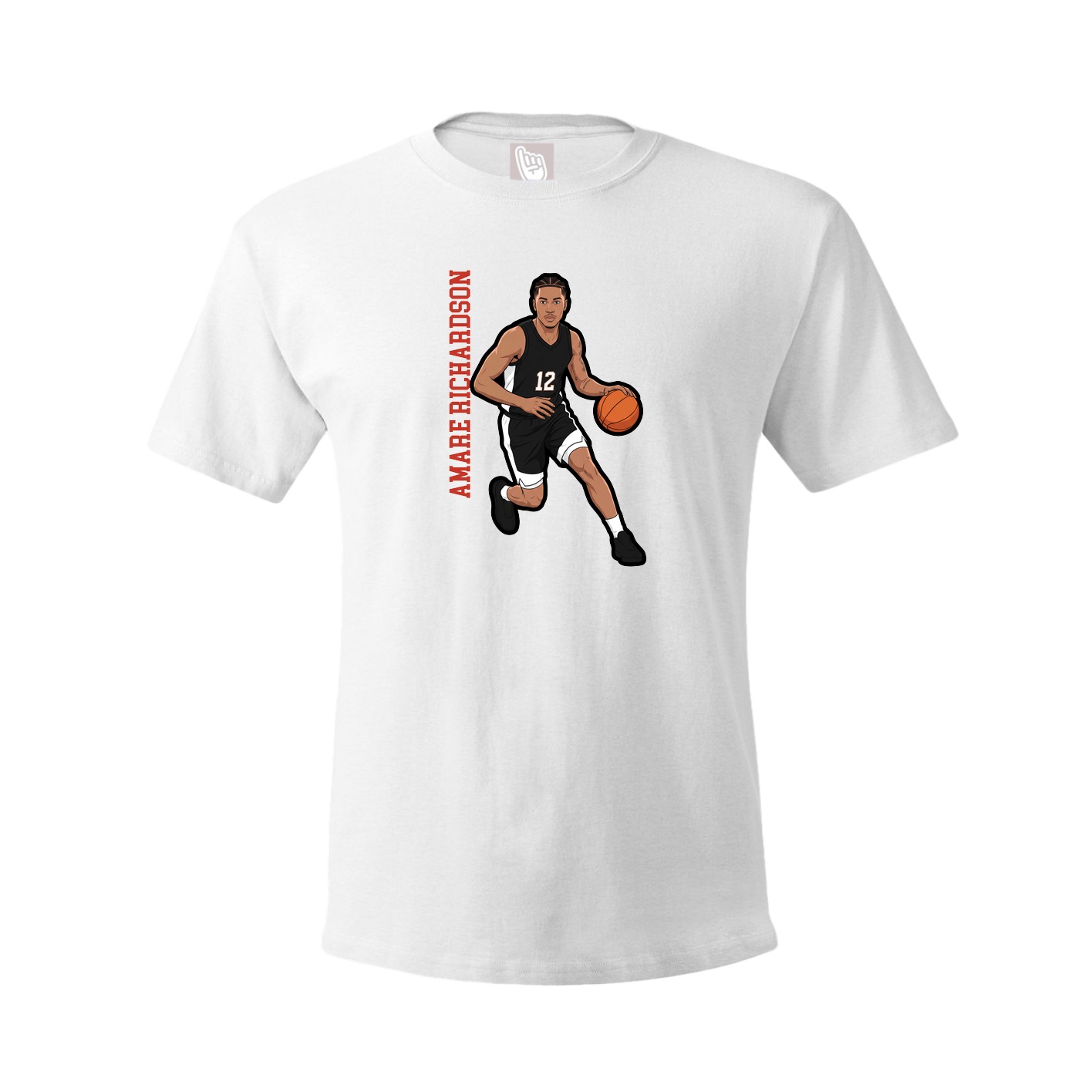 Youth Tee — Name Vertical in White