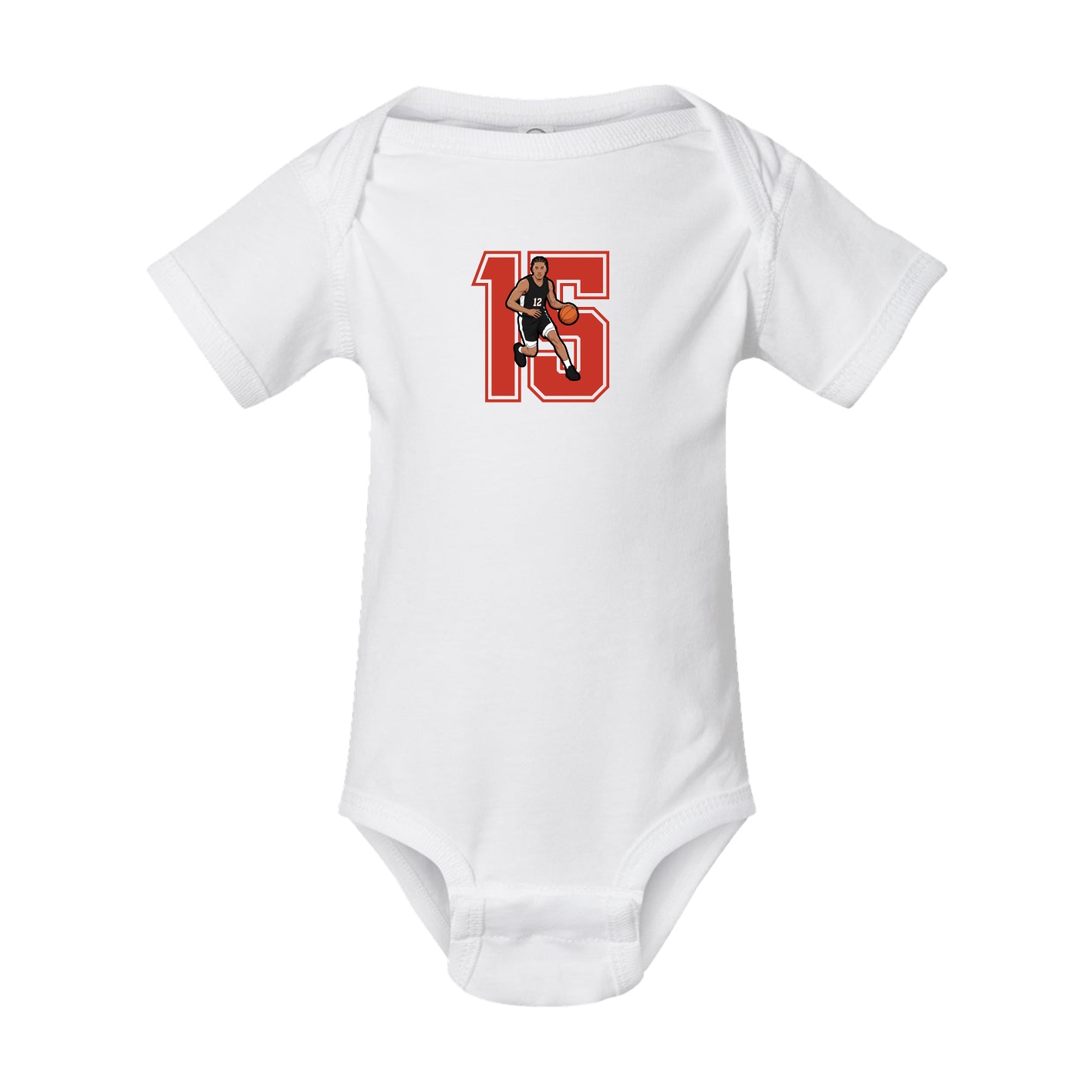 Baby Onesie — Number in White