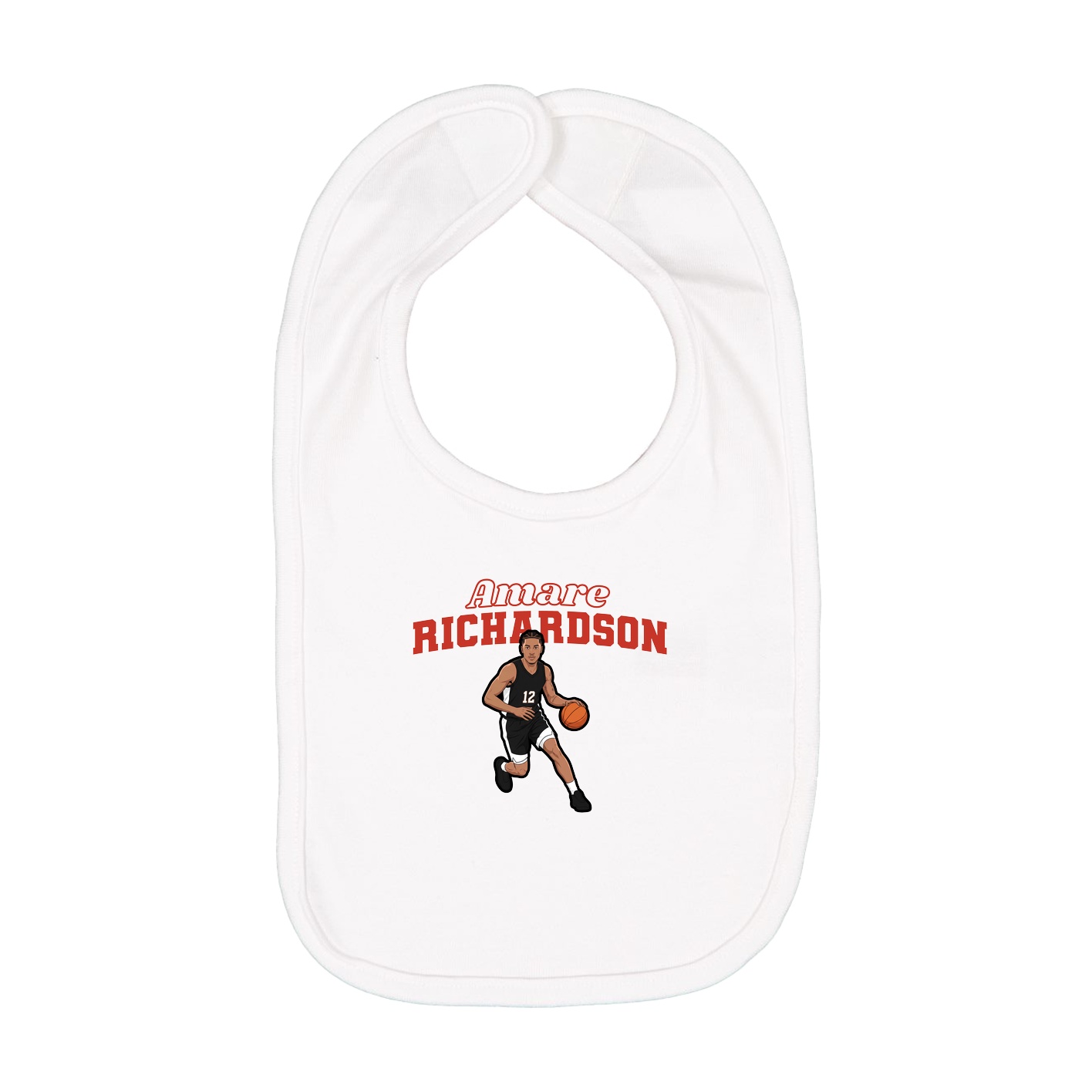 Infant Bib — Name Arch in White