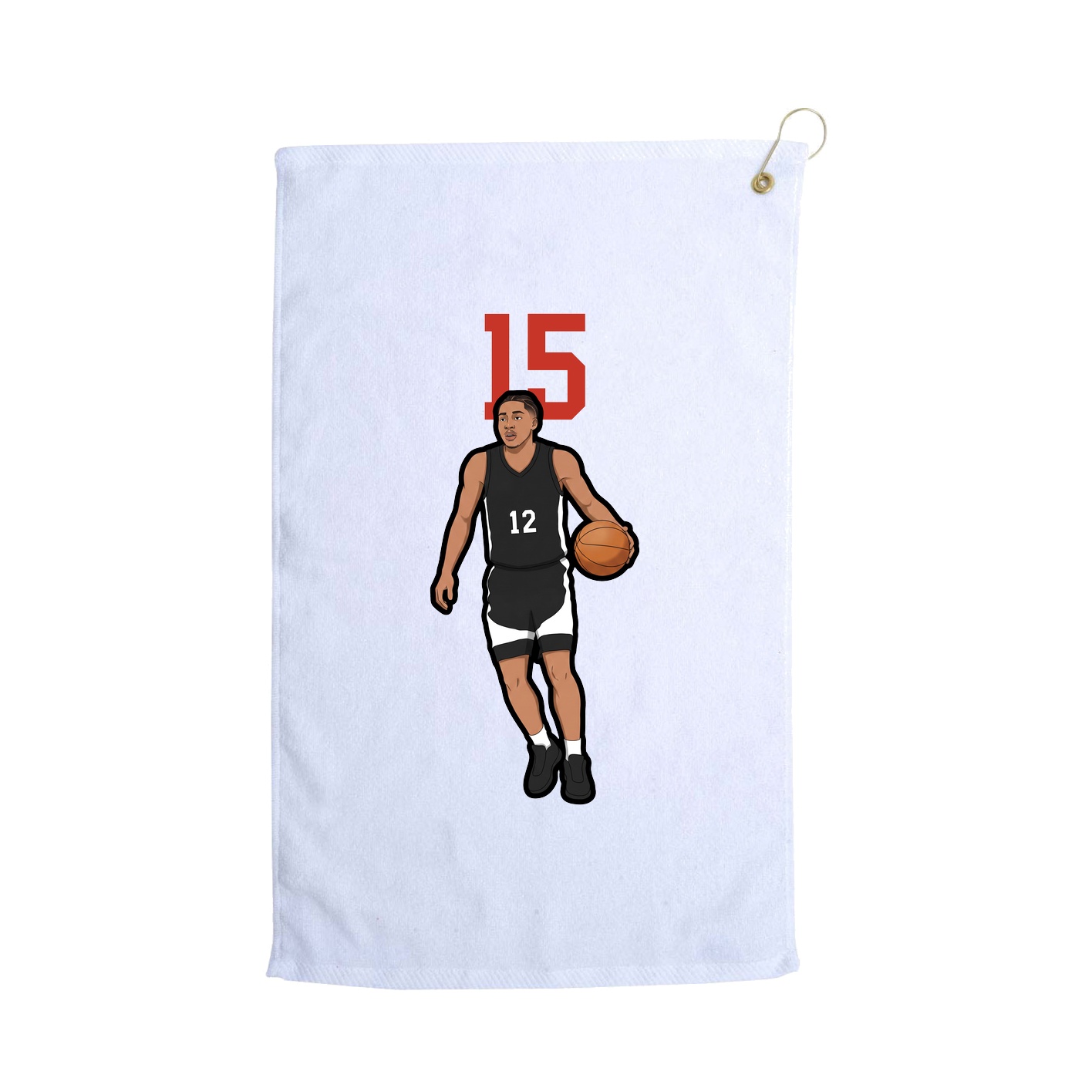 Golf Towel — Number Top in White