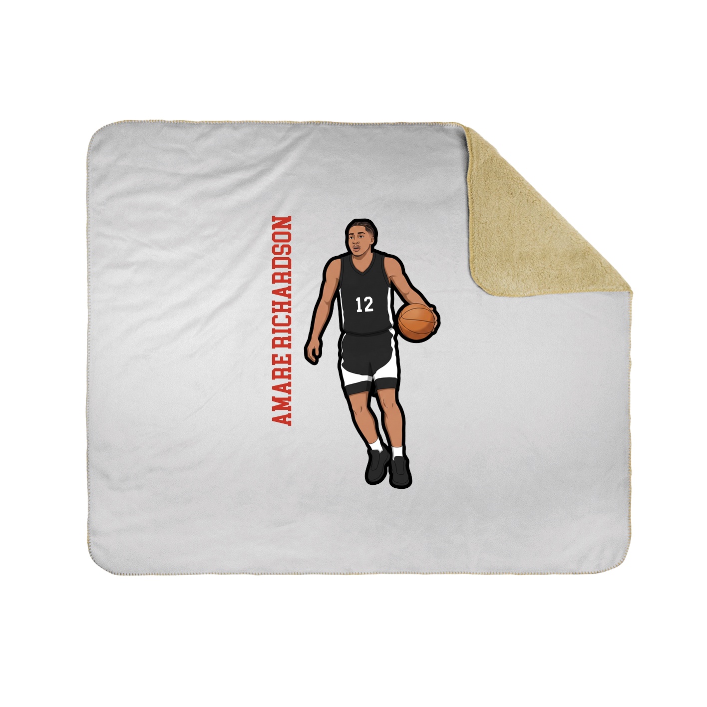 Throw Blanket — Name Vertical in White