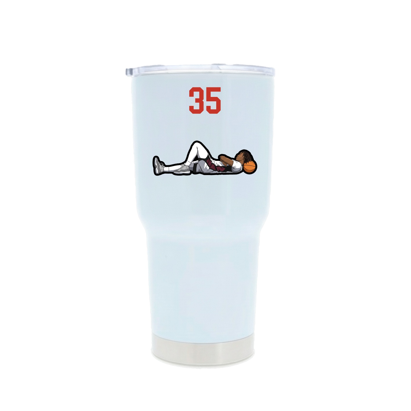 30oz Stainless Steel Tumbler — Number Top in White