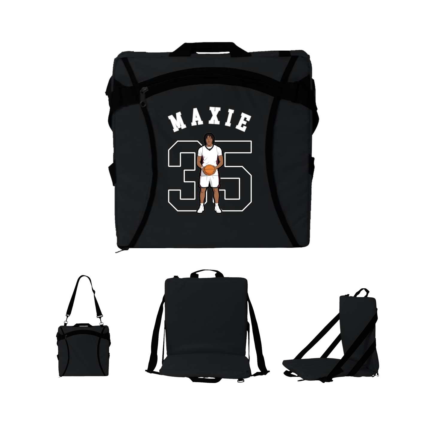 Folding Stadium Seat — Shirsey Arch in Black