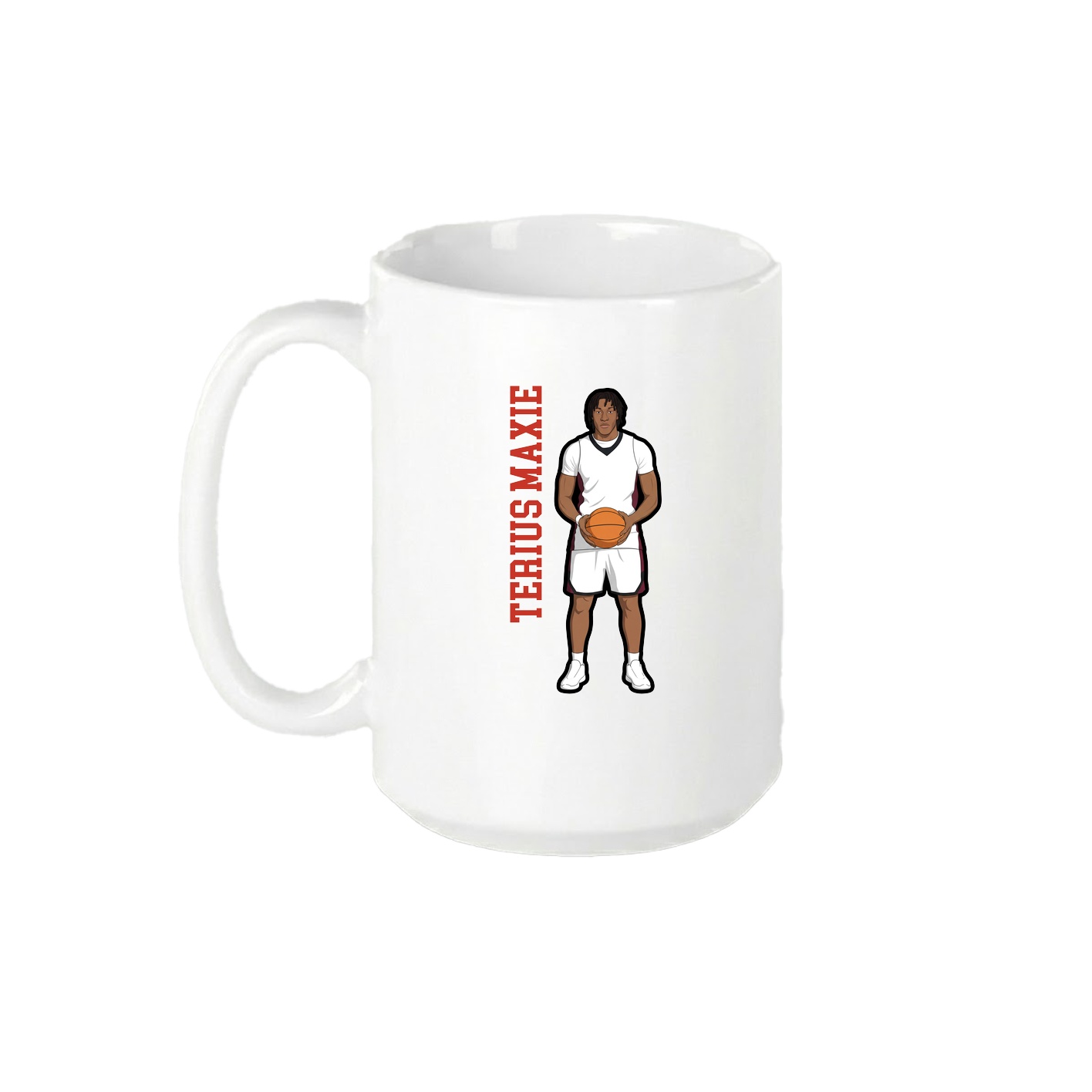 15oz Coffee Mug — Name Vertical in White