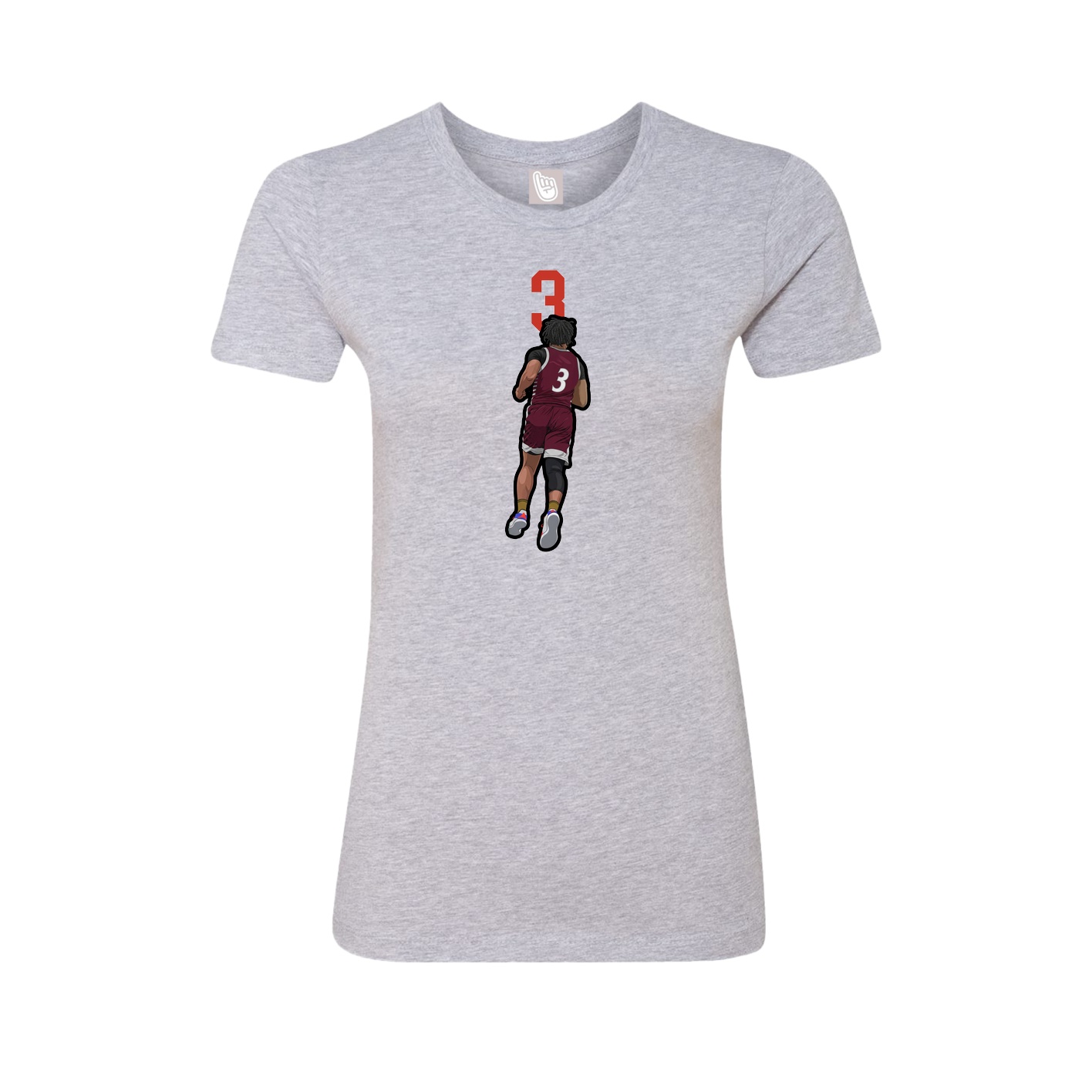Womens Tee — Number Top in Grey