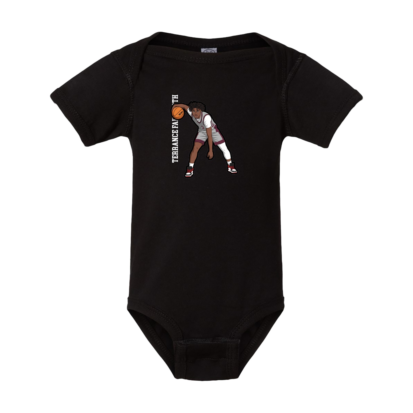 Baby Onesie — Name Vertical in Black