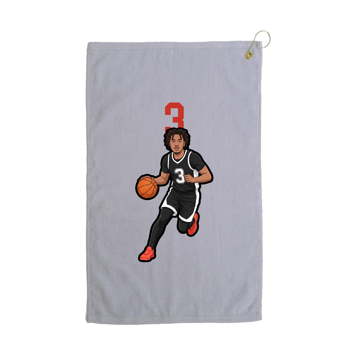 Golf Towel — Number Top in Grey