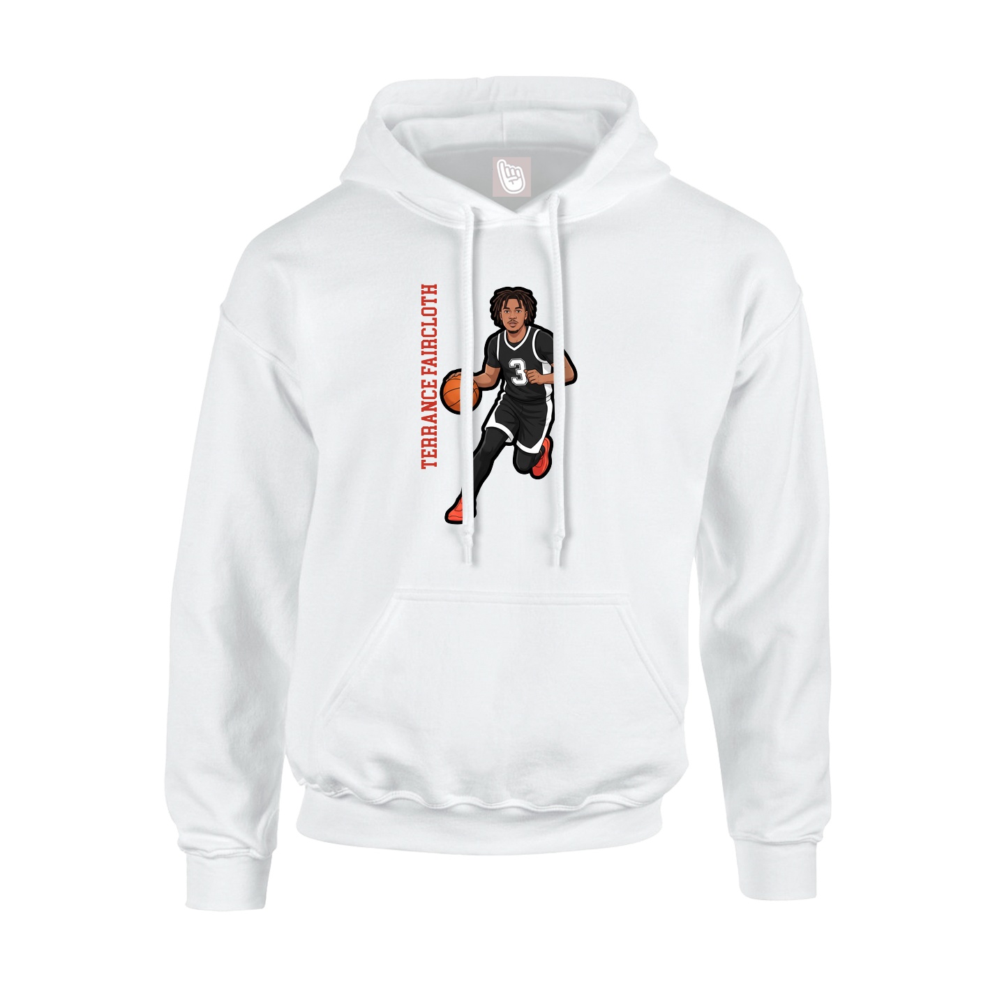 Hoodie — Name Vertical in White