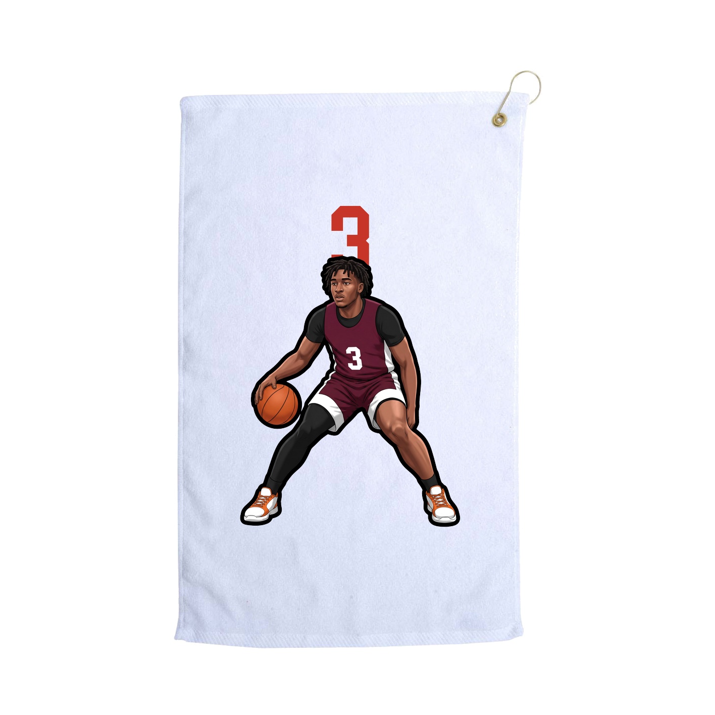 Golf Towel — Number Top in White