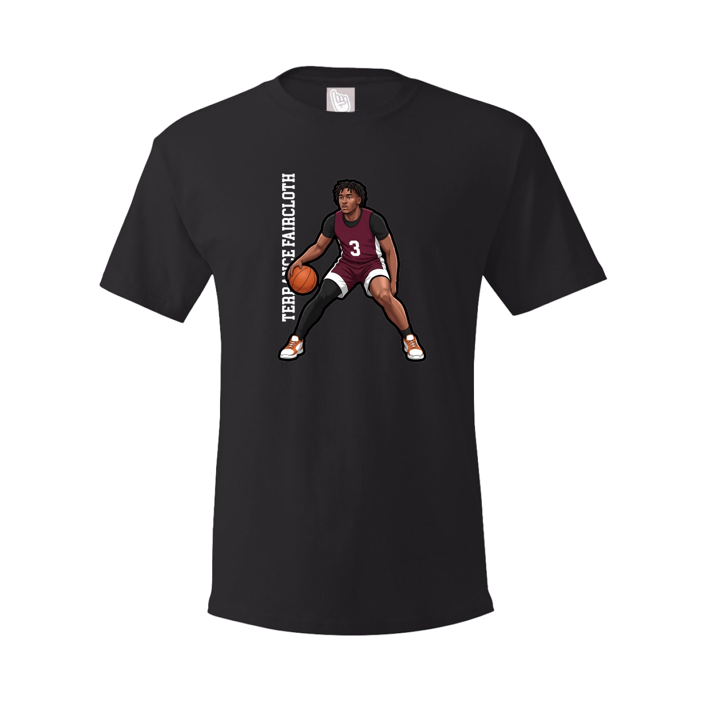 Youth Tee — Name Vertical in Black