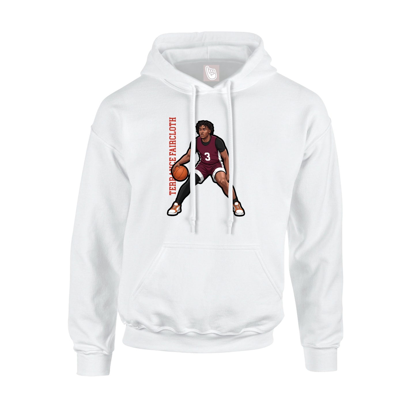 Hoodie — Name Vertical in White