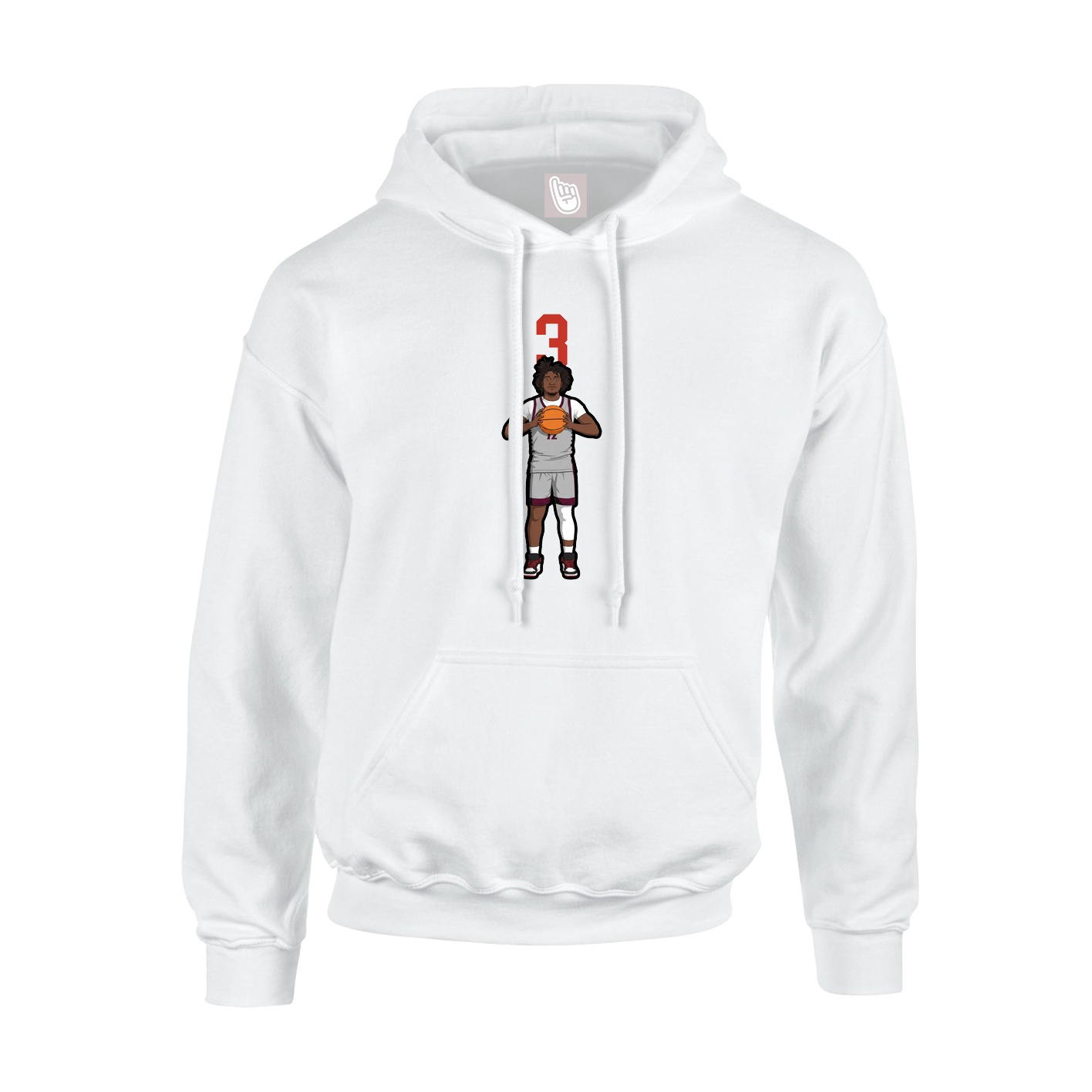 Youth Hoodie — Number Top in White