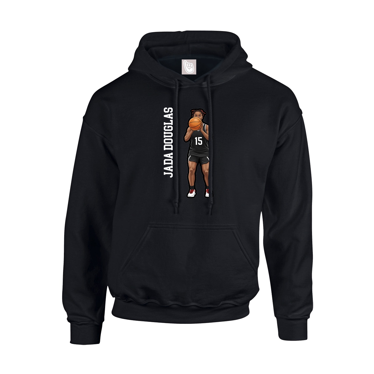 Youth Hoodie — Name Vertical in Black