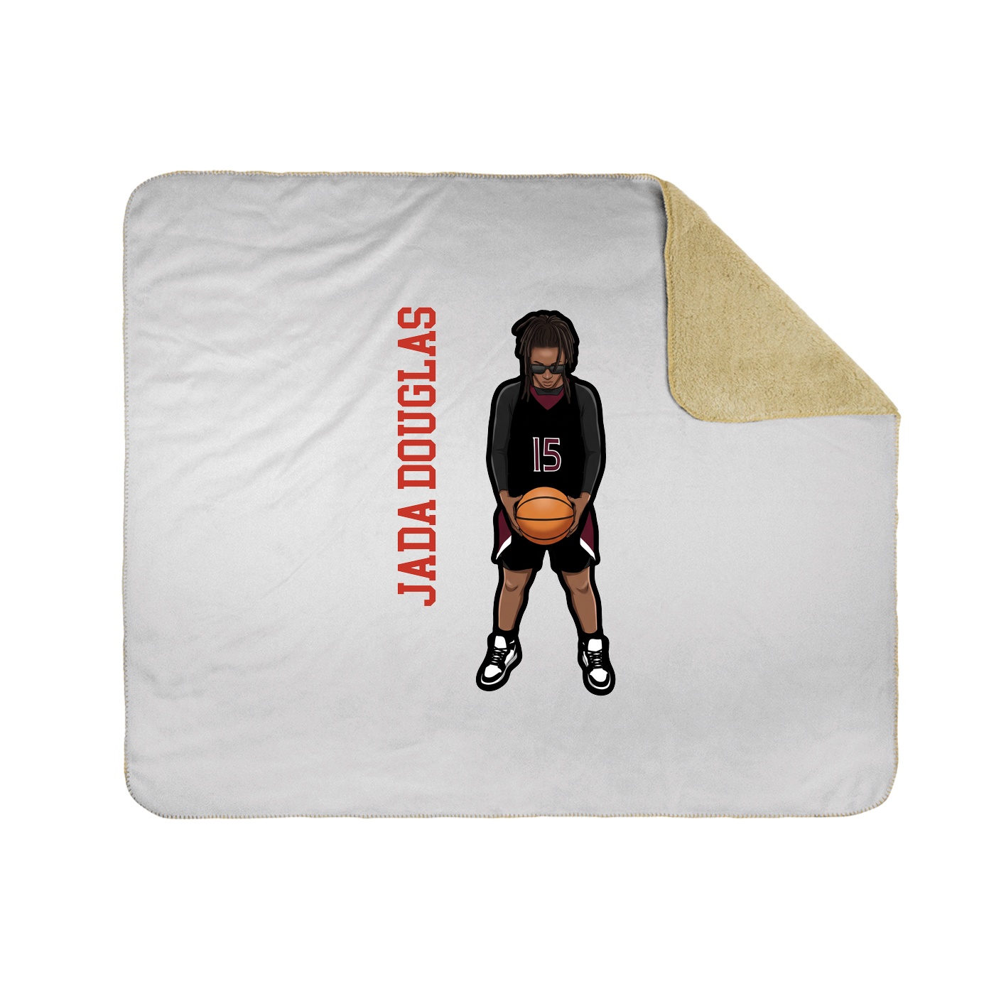 Throw Blanket — Name Vertical in White