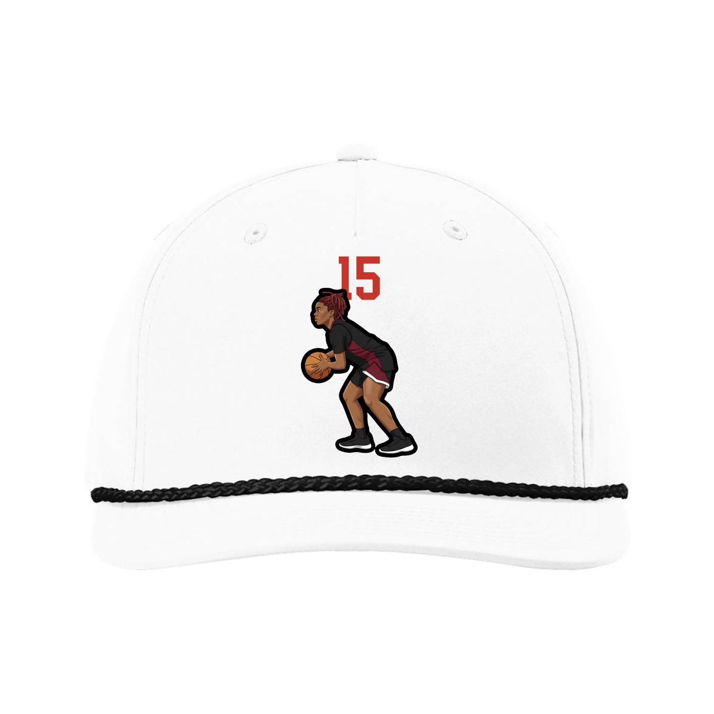 Five-Panel Classic Rope Cap — Number Top in White