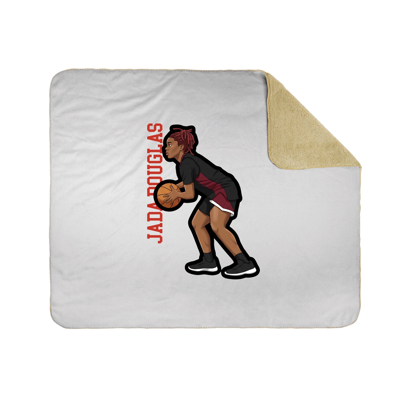 Throw Blanket — Name Vertical in White