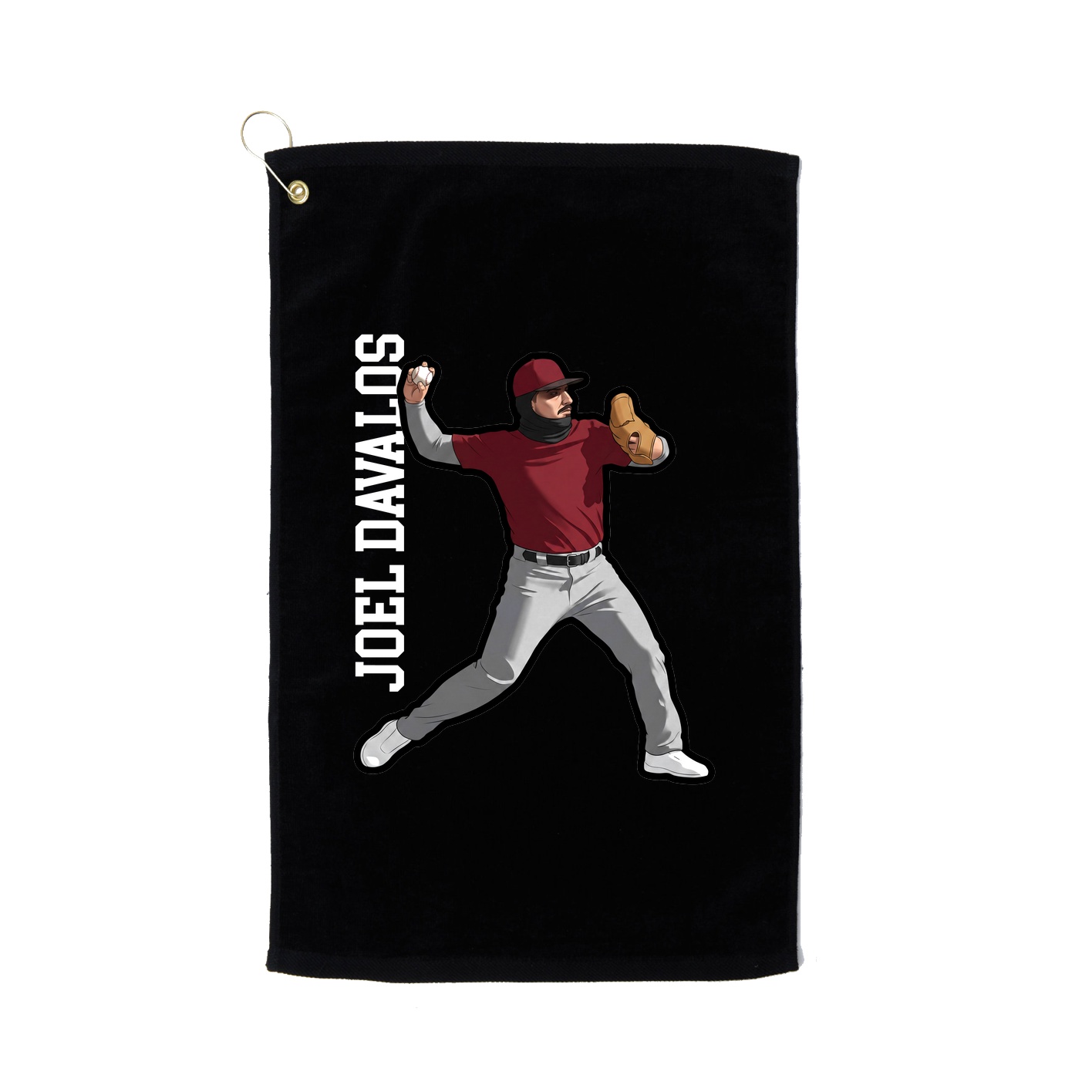 Golf Towel — Name Vertical in Black