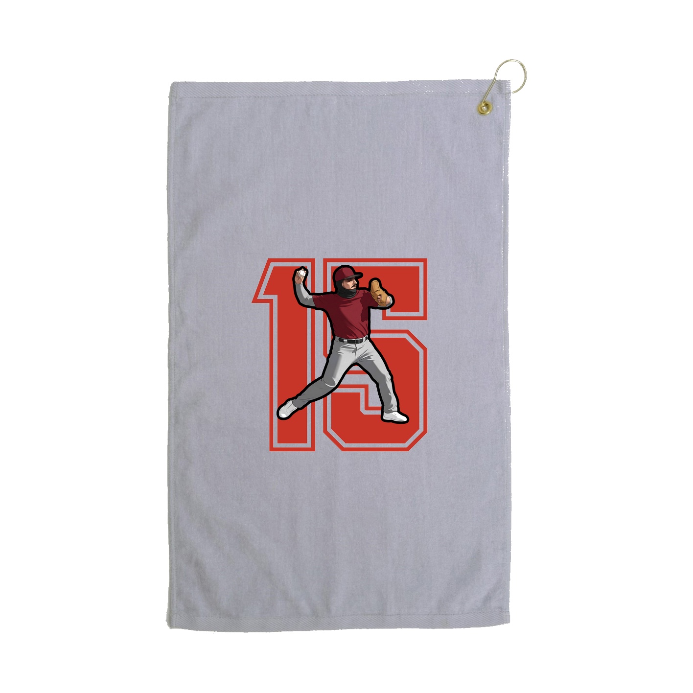 Golf Towel — Number in Grey