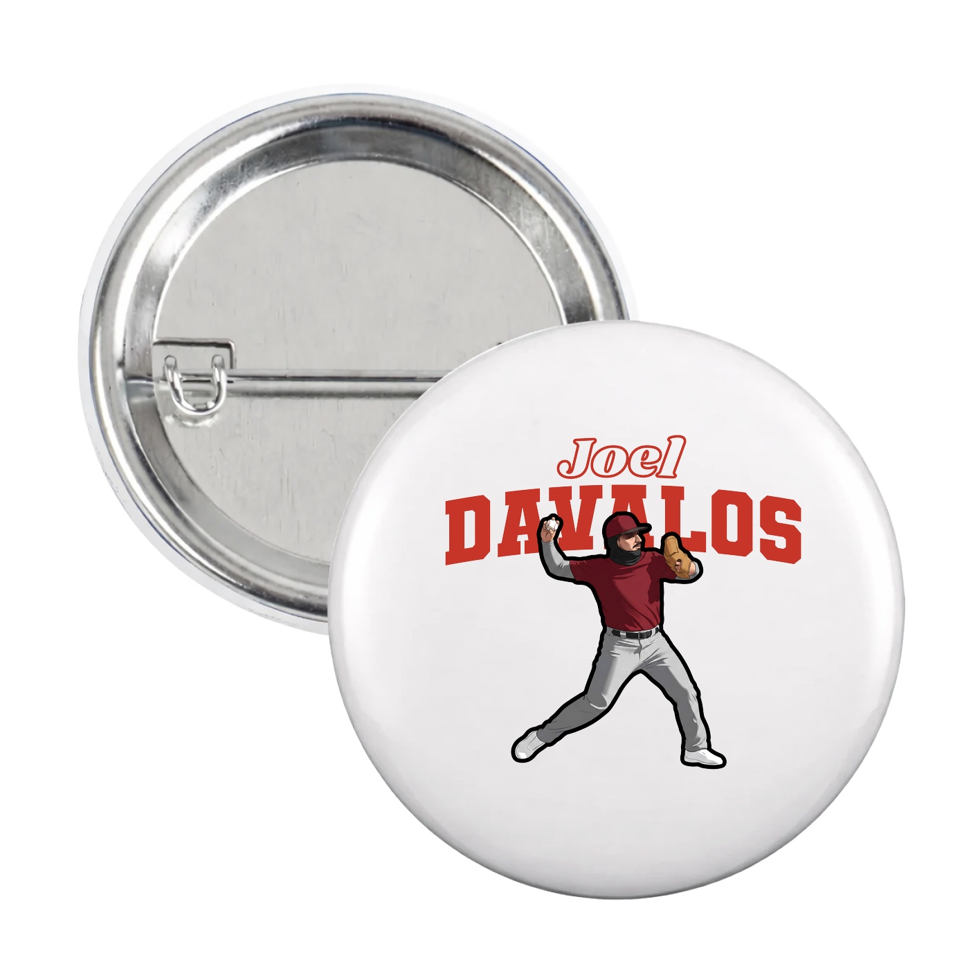 Game Day Button — Name Arch in White