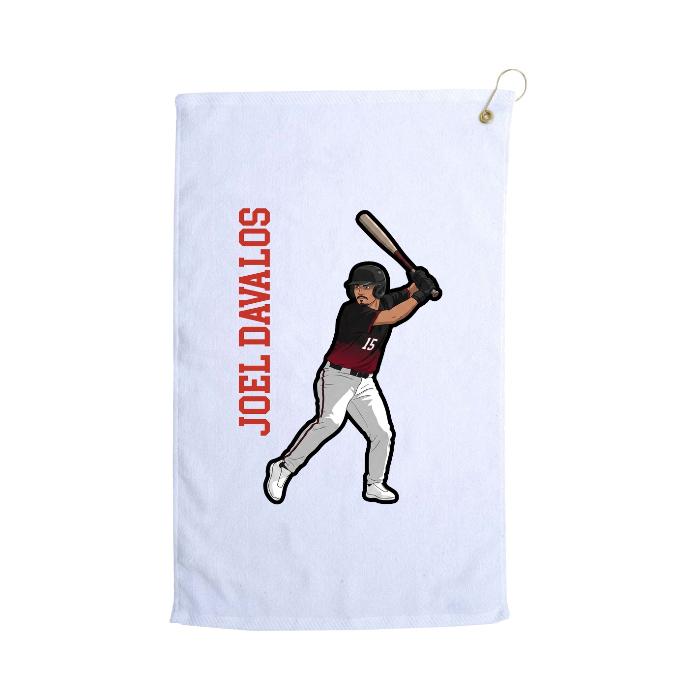 Golf Towel — Name Vertical in White
