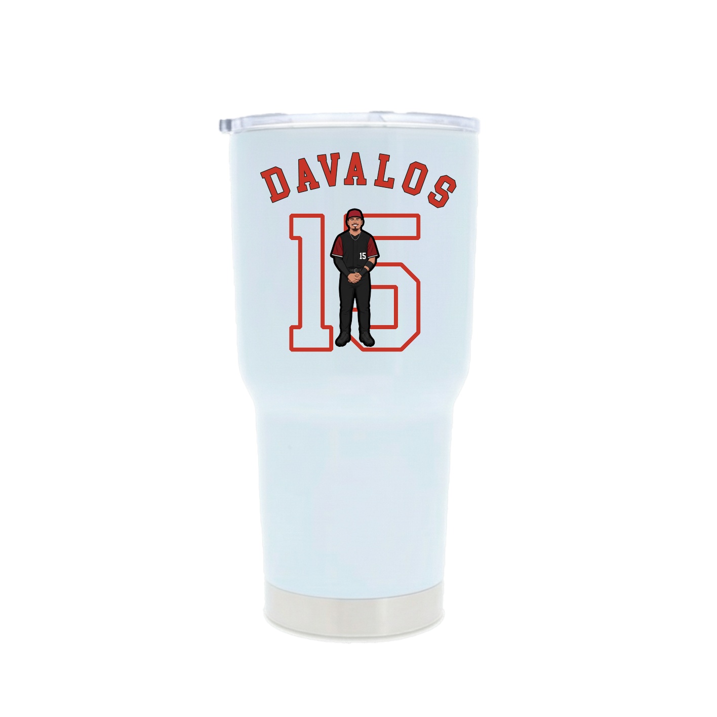 30oz Stainless Steel Tumbler — Shirsey Arch in White