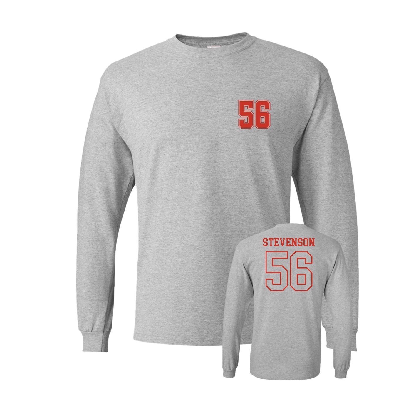 Long Sleeve Tee — Chest Back in Grey