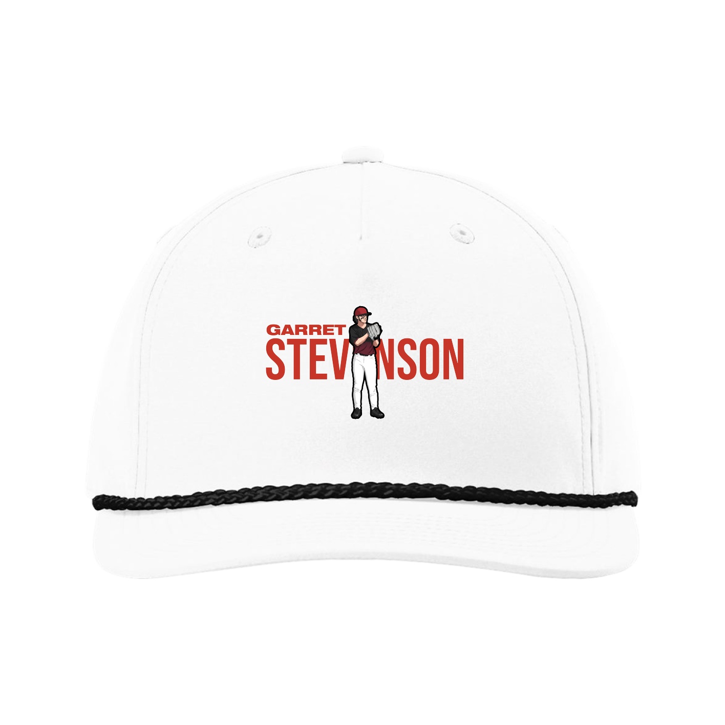 Five-Panel Classic Rope Cap — Player Name in White