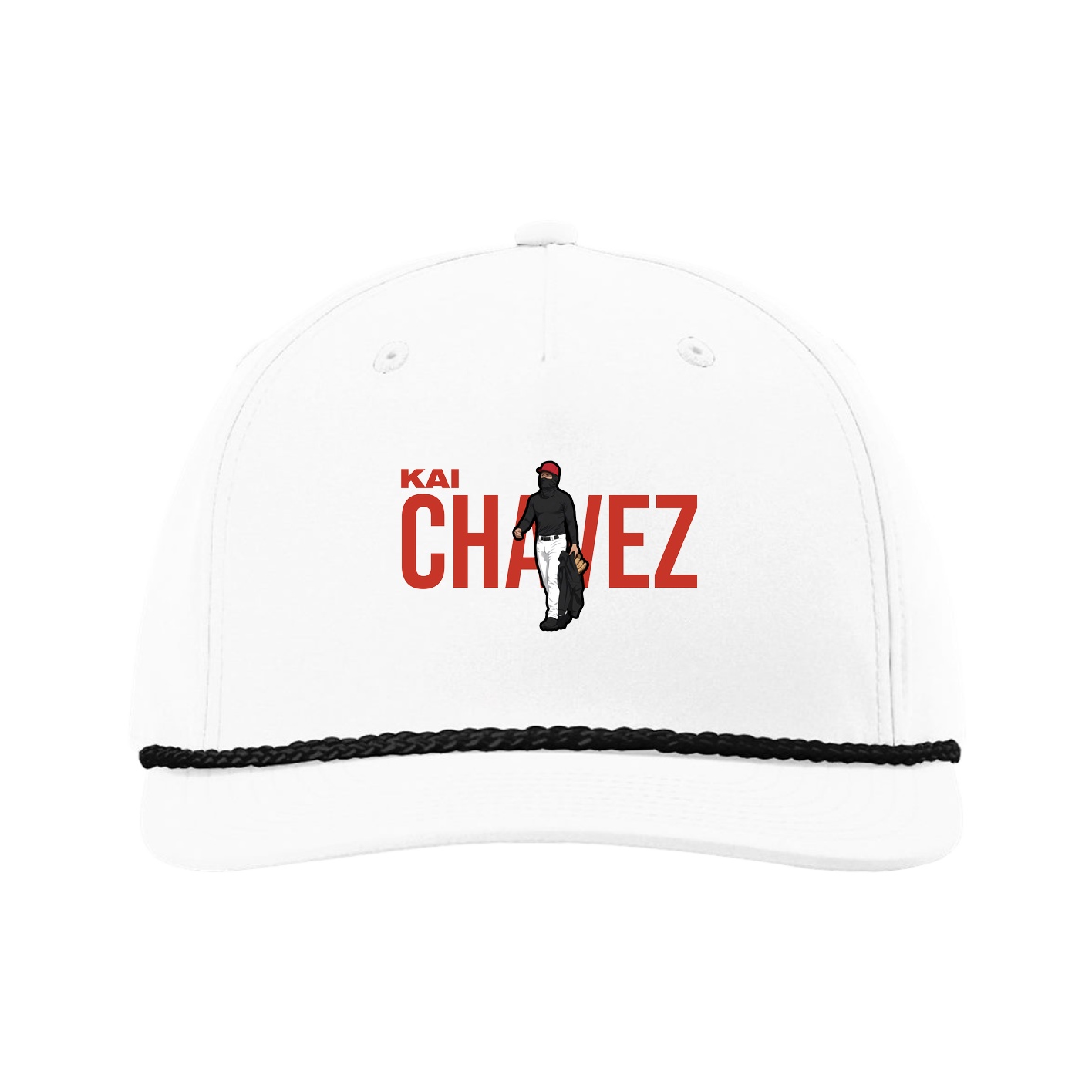 Five-Panel Classic Rope Cap — Player Name in White