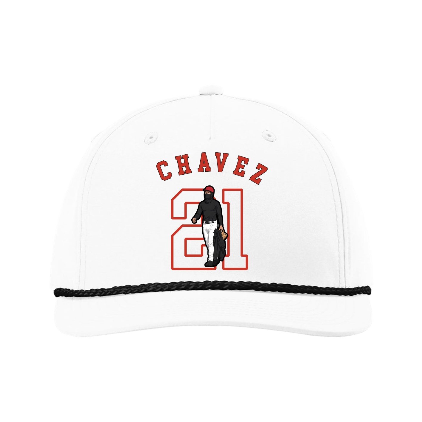 Five-Panel Classic Rope Cap — Shirsey Arch in White