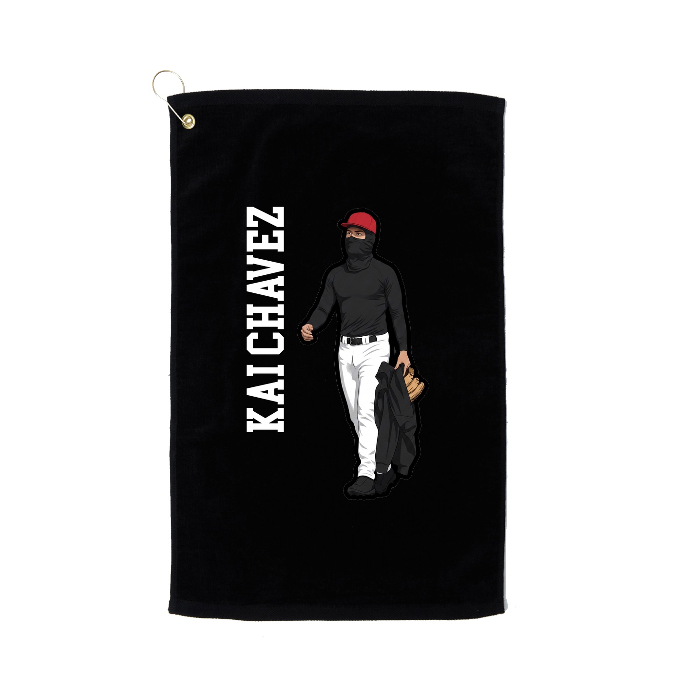 Golf Towel — Name Vertical in Black